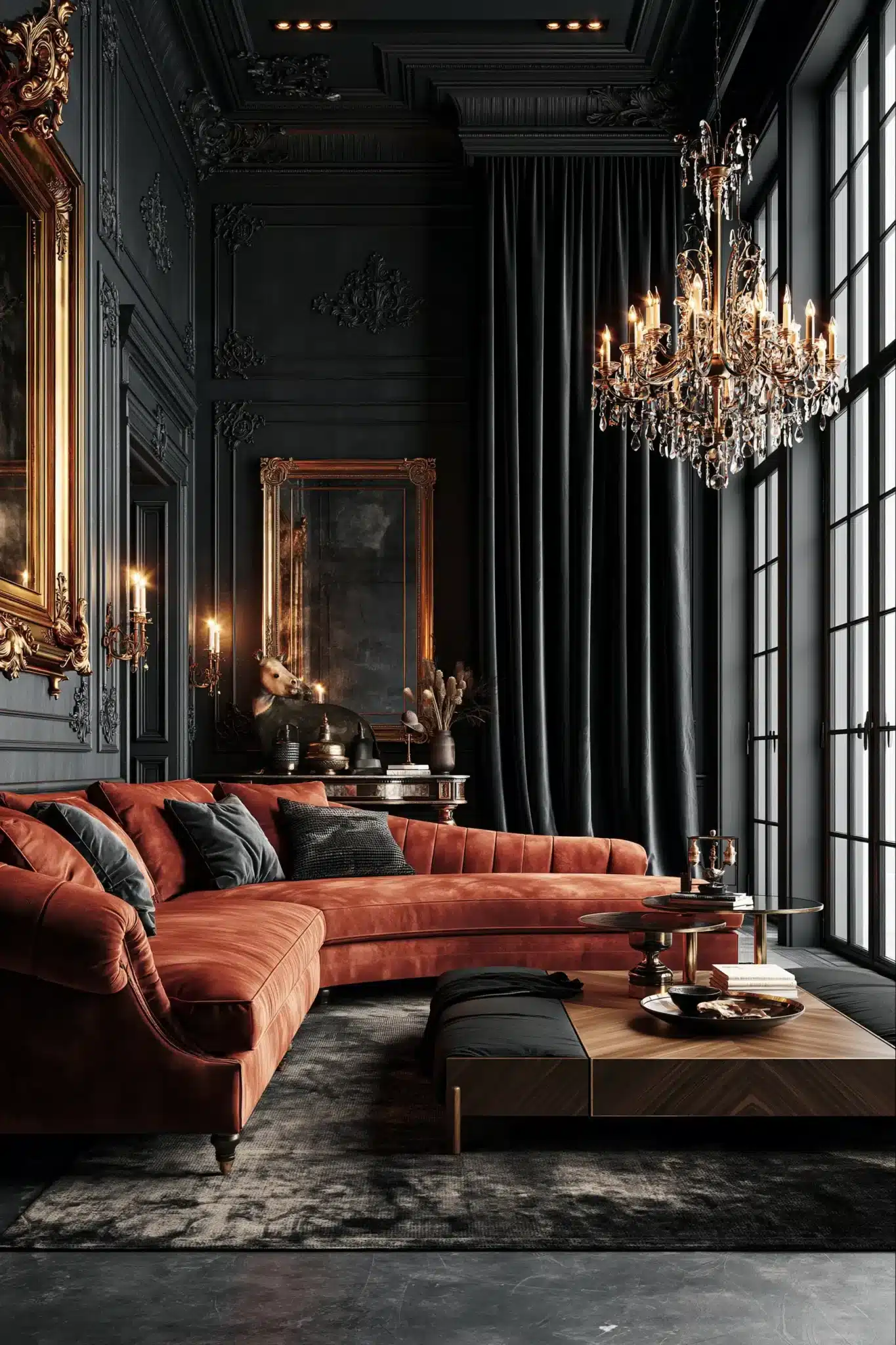 29 Gothic Living Room Ideas for a Space With Vaulted Drama gothic living room