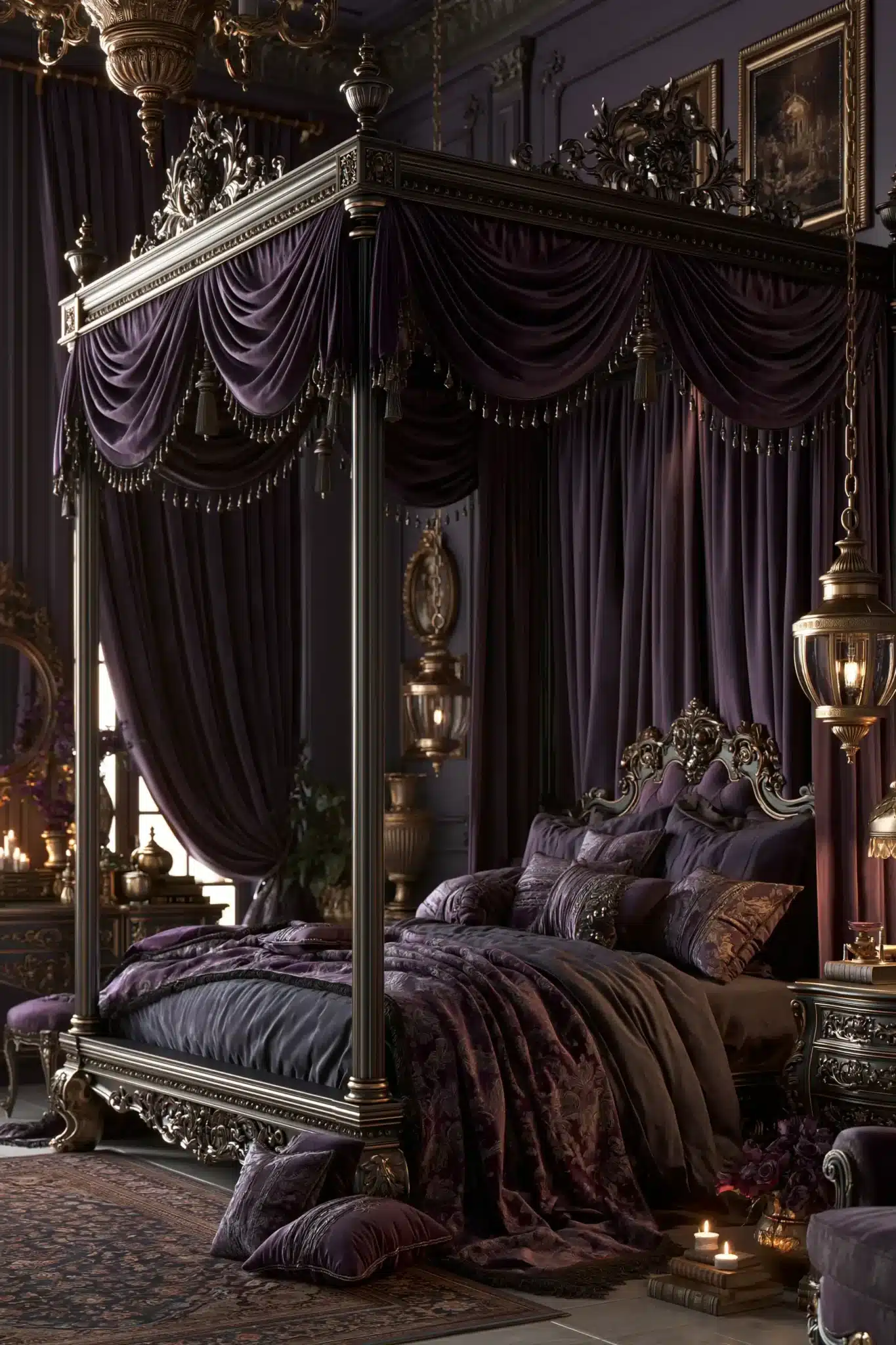 29 Purple Gothic Bedroom Ideas for a Space That Feels Rich, Not Loud purple gothic bedroom