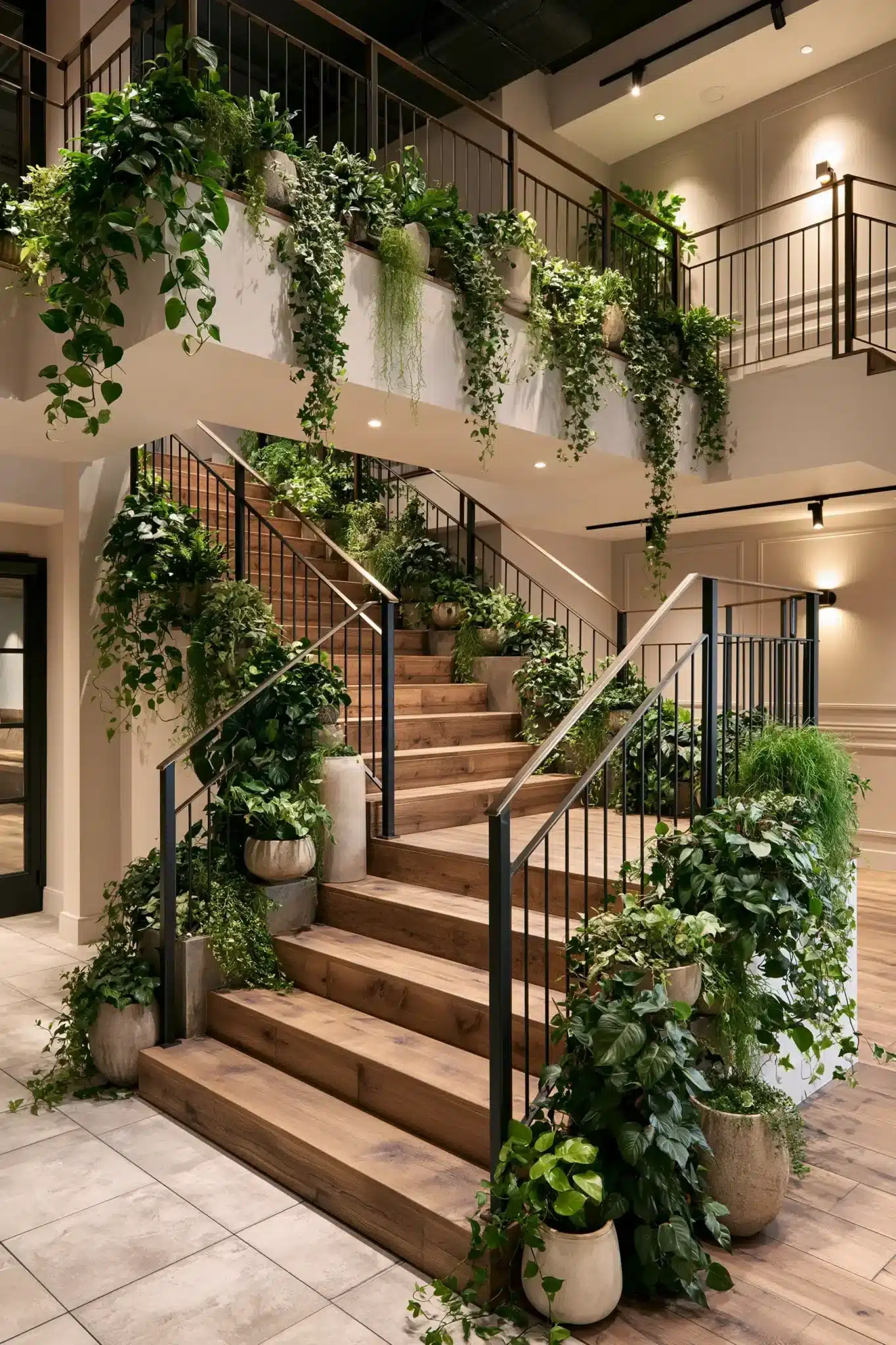 29 Indoor Staircase Gardens Ideas for Green That Follows You Upstairs indoor staircase gardens