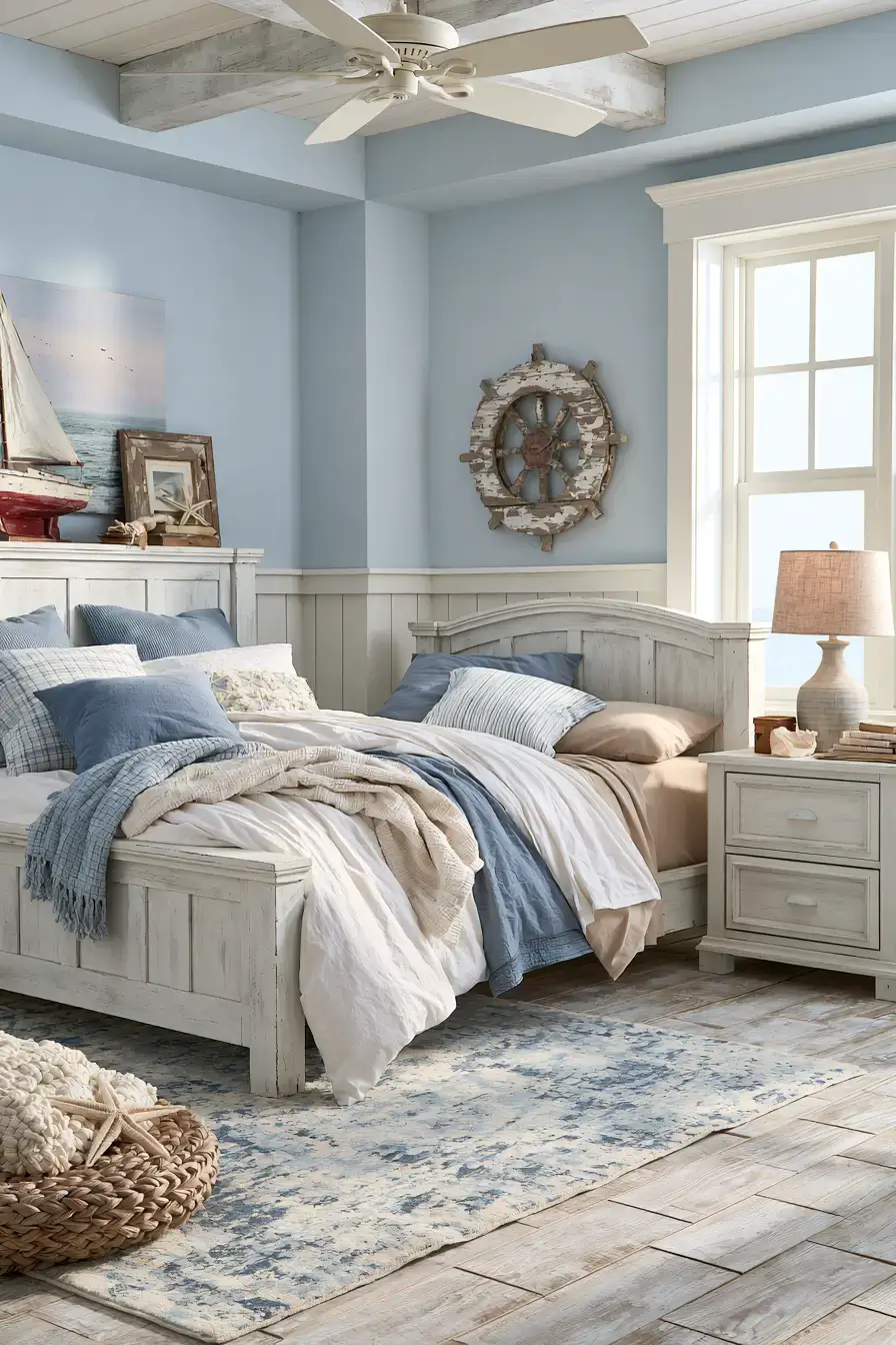 29 Nautical Bedroom Ideas with a Rope Headboard