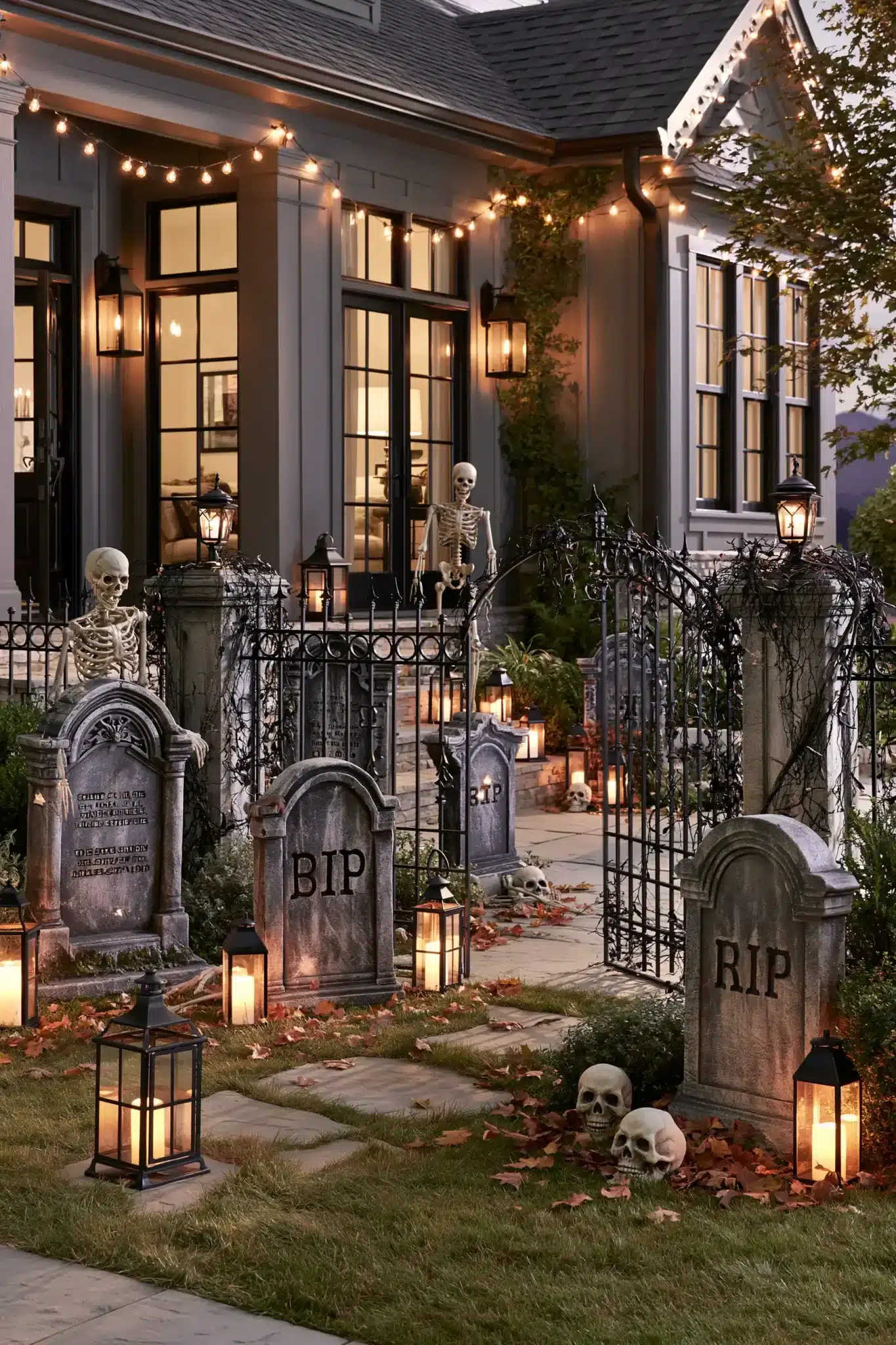 29 Outdoor Halloween Decor Ideas That Greet Trick-or-Treaters With Character outdoor halloween decor