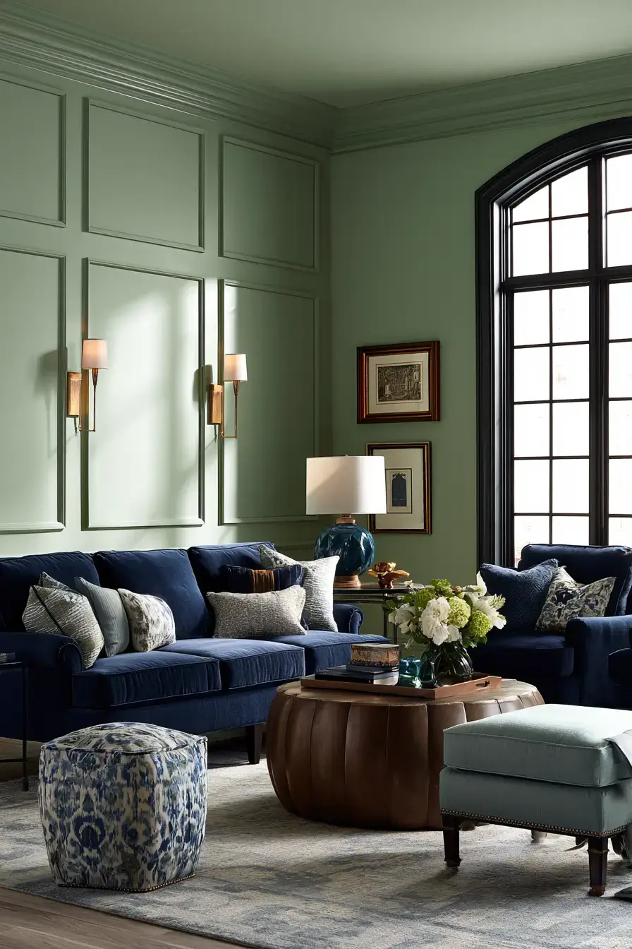 29 Navy and Sage Living Room Ideas with a Sage Sofa 29 Navy and Sage Living Room Ideas with a Sage Sofa