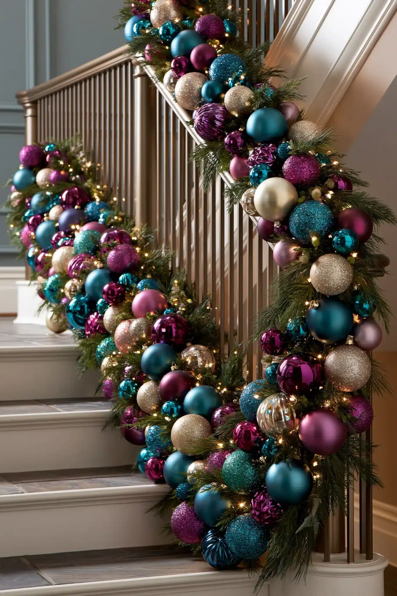 29 Christmas Staircase Decor Ideas for a Railing Worth Photographing christmas staircase decor