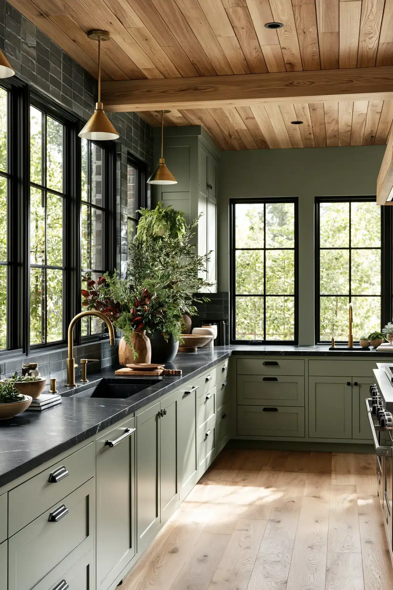 29 Sage Green and Black Kitchen Ideas for a Cook Space With a Little Bite sage green and black kitchen