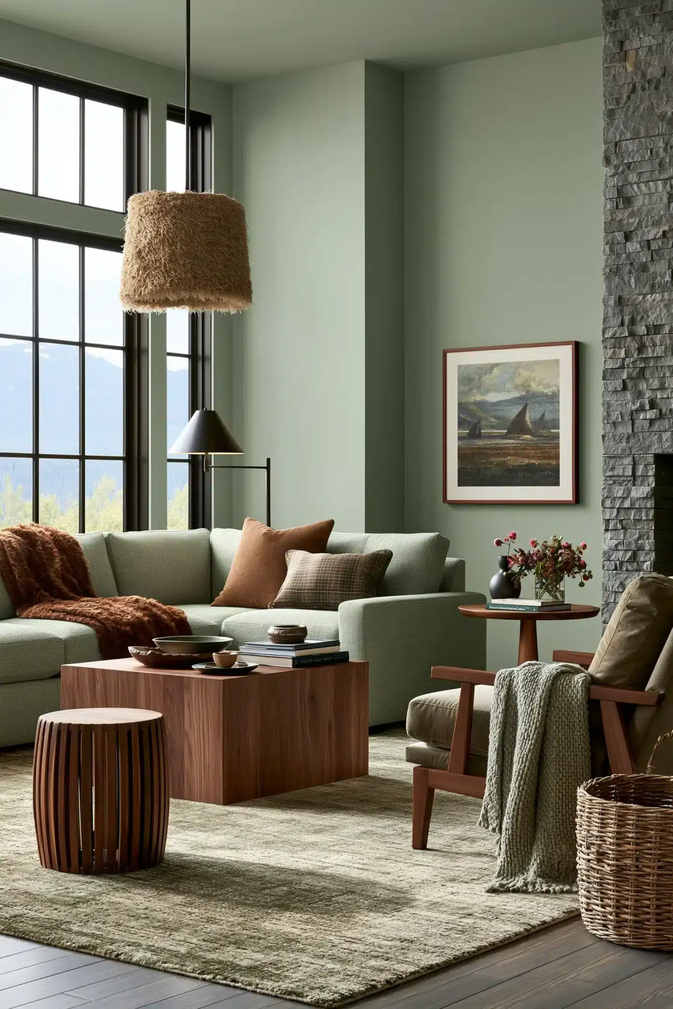 29 Sage Green and Brown Living Room Ideas for a Warm, Earthy Space sage green and brown living room