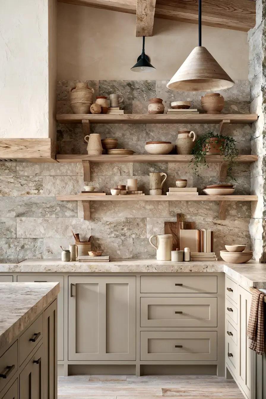 29 Natural Stone Backsplash Kitchen Ideas for a Surface With Real Character natural stone backsplash kitchen