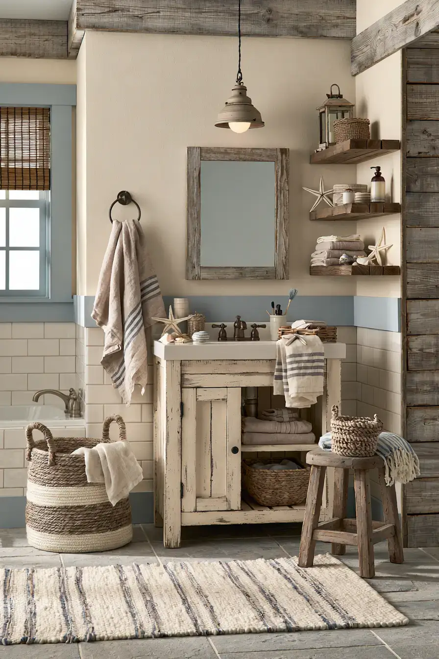29 Nautical Bathroom Ideas with a Rope Towel Ladder 29 Nautical Bathroom Ideas with a Rope Towel Ladder
