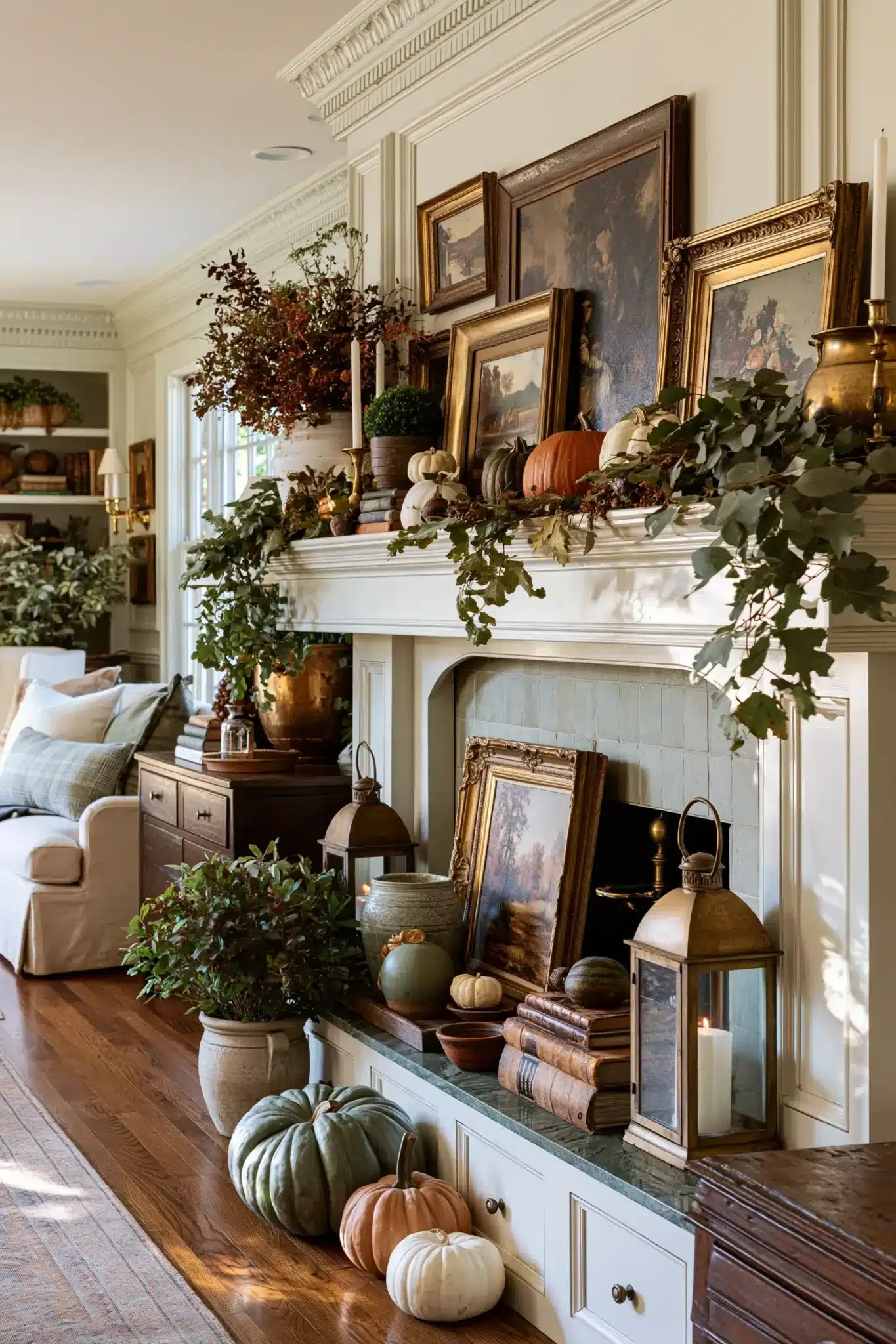 29 Thanksgiving Mantel Decor Ideas That Set a Warm First Impression thanksgiving mantel decor