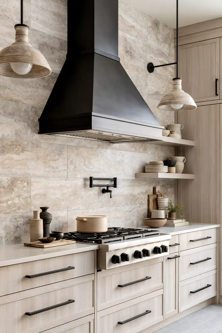 29 Natural Stone Backsplash Kitchen Ideas for a Surface With Real Character natural stone backsplash kitchen