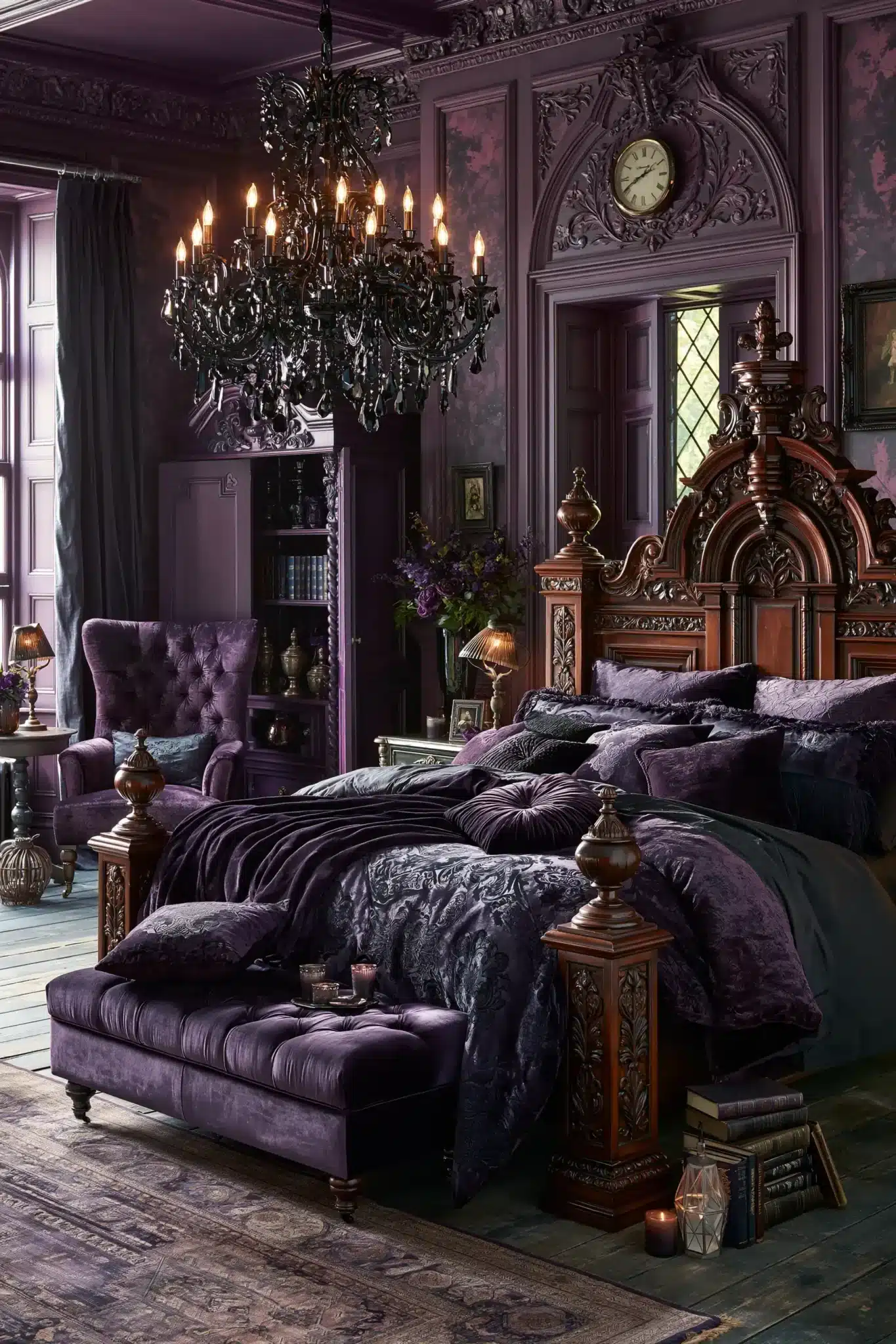 29 Purple Gothic Bedroom Ideas for a Space That Feels Rich, Not Loud purple gothic bedroom