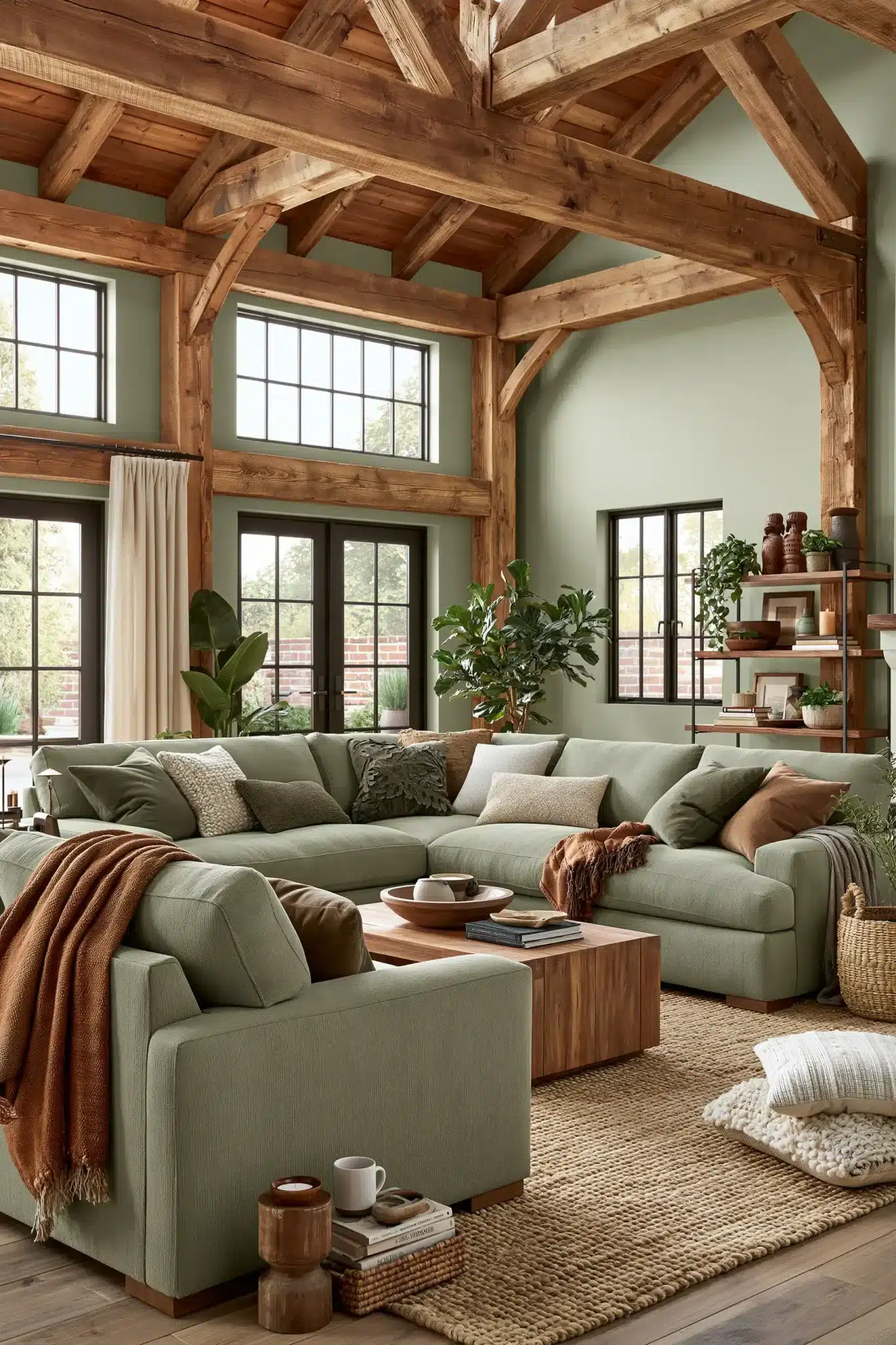 29 Sage Green and Brown Living Room Ideas for a Warm, Earthy Space sage green and brown living room