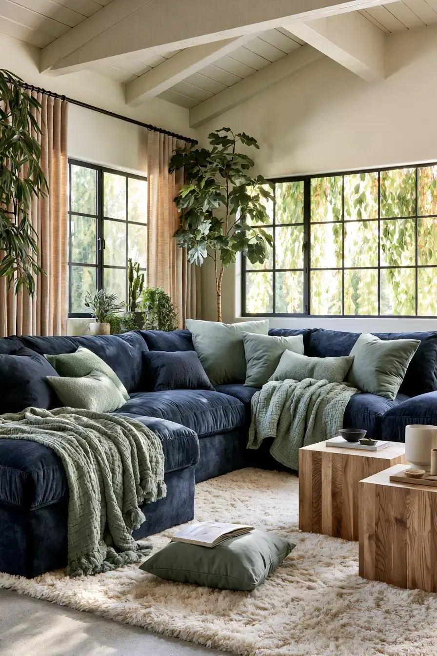 29 Navy and Sage Living Room Ideas with a Sage Sofa 29 Navy and Sage Living Room Ideas with a Sage Sofa