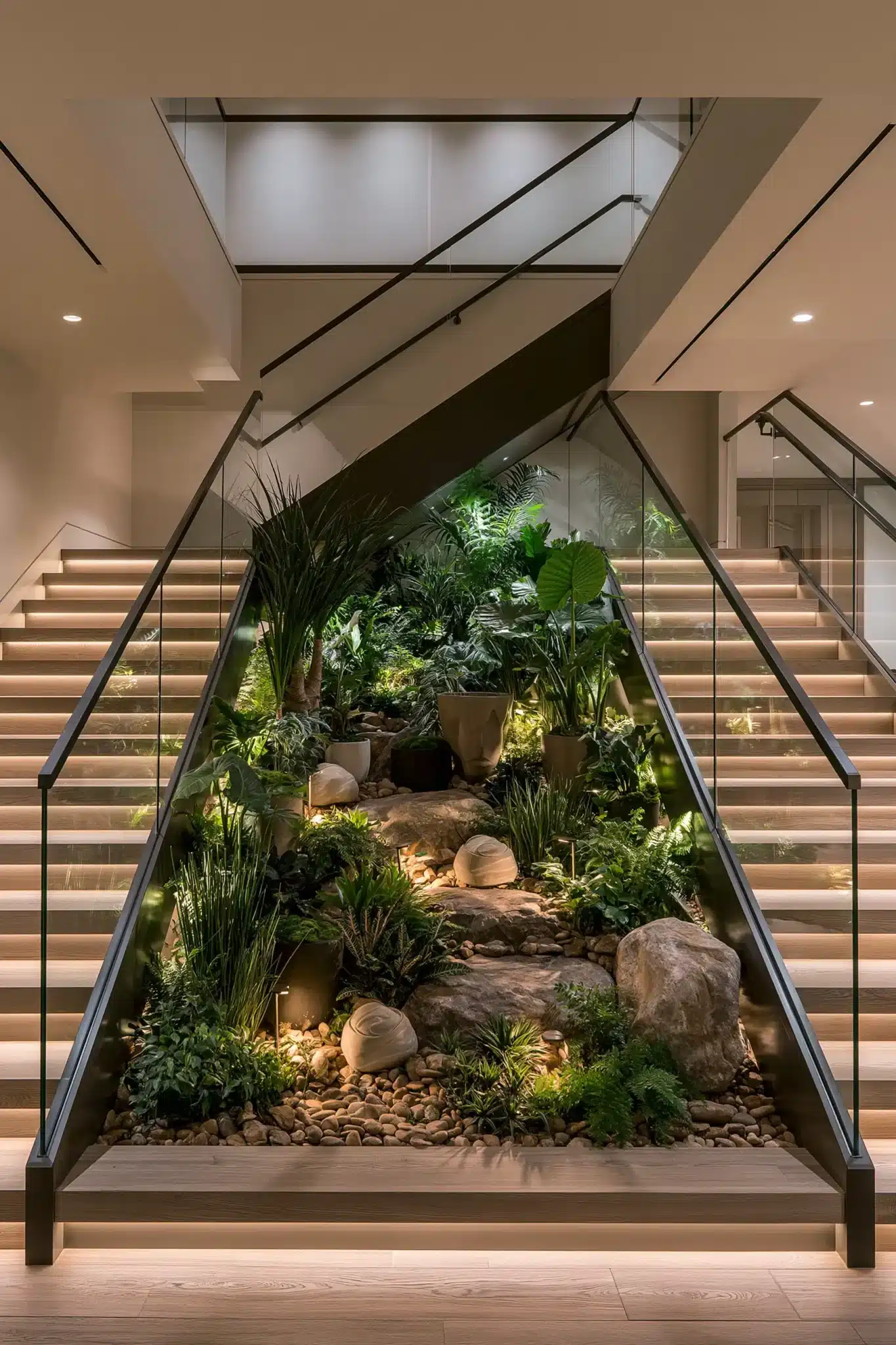 29 Indoor Staircase Gardens Ideas for Green That Follows You Upstairs indoor staircase gardens