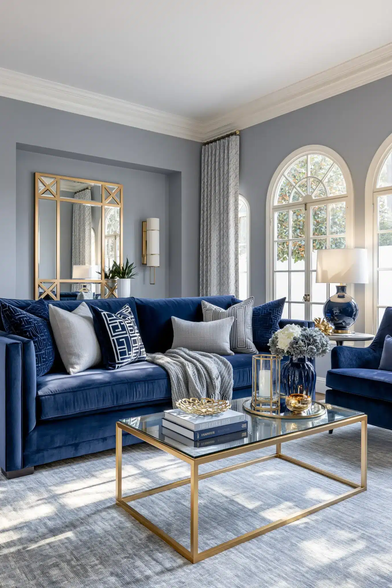 29 Navy Blue and Grey Living Room Ideas for a Space That Stays Calm navy blue and grey living room
