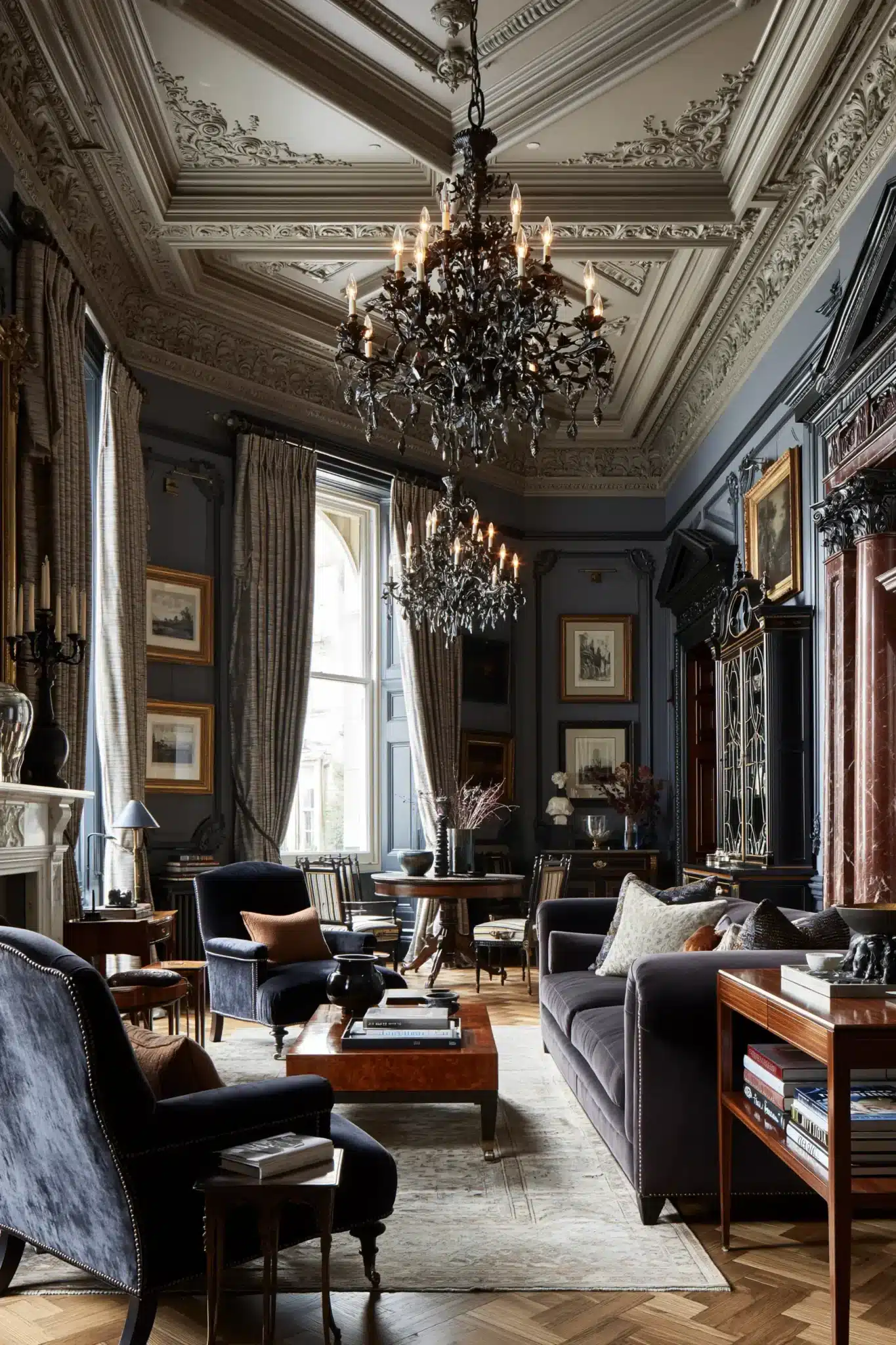 29 Gothic Living Room Ideas for a Space With Vaulted Drama gothic living room