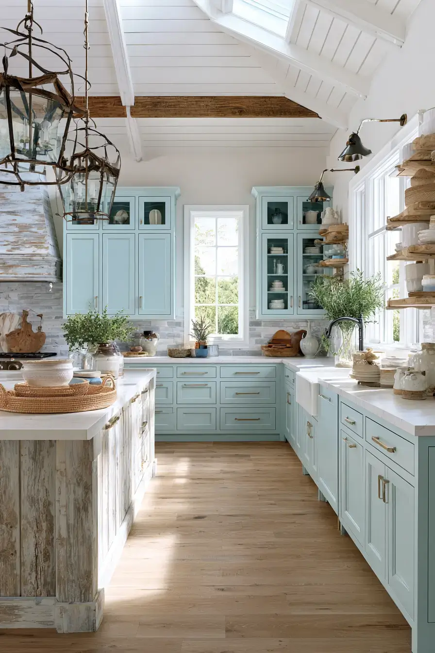29 Nautical Kitchen Ideas with a Rope Pendant Light