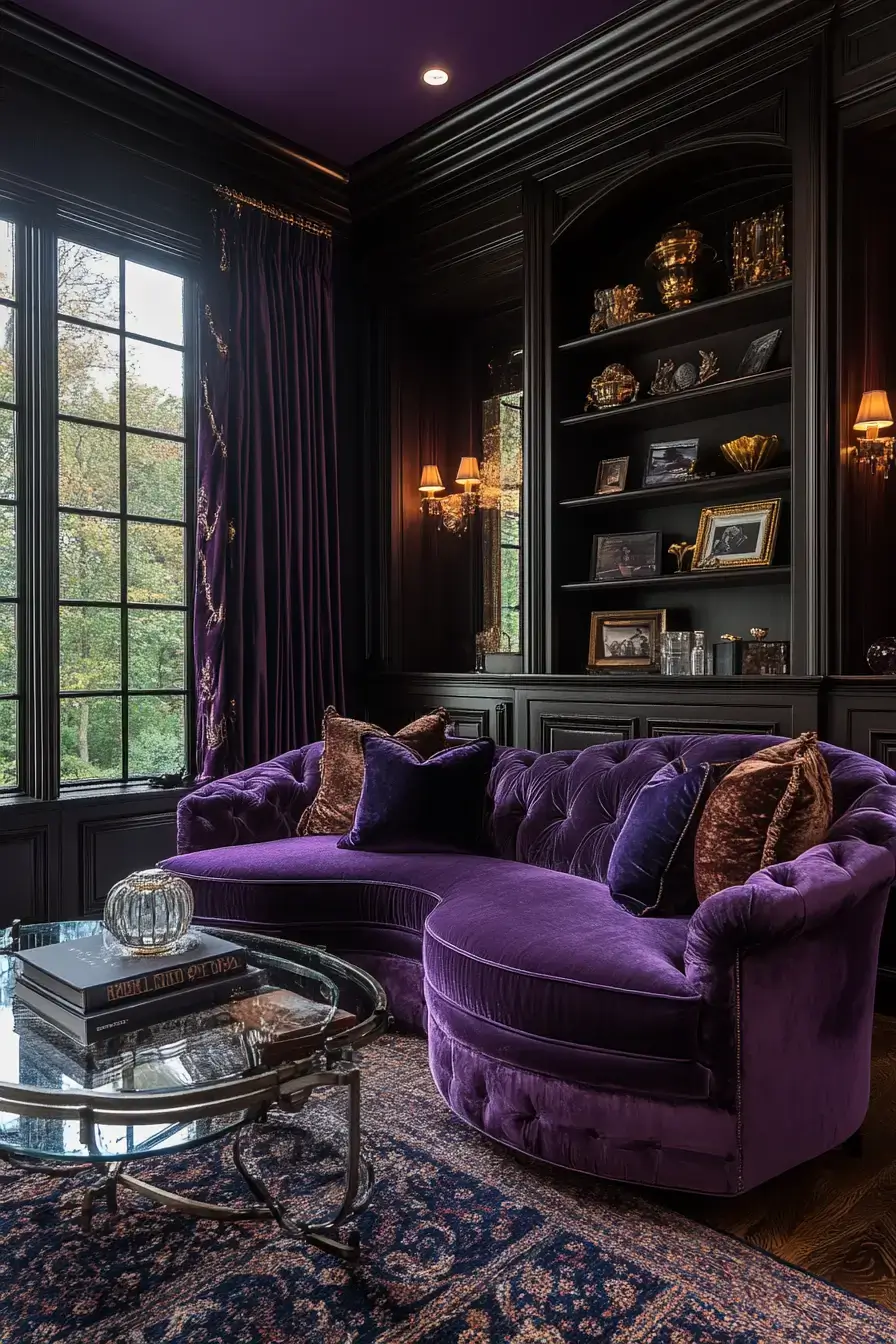 29 Purple Living Room Ideas with a Plum Accent Chair