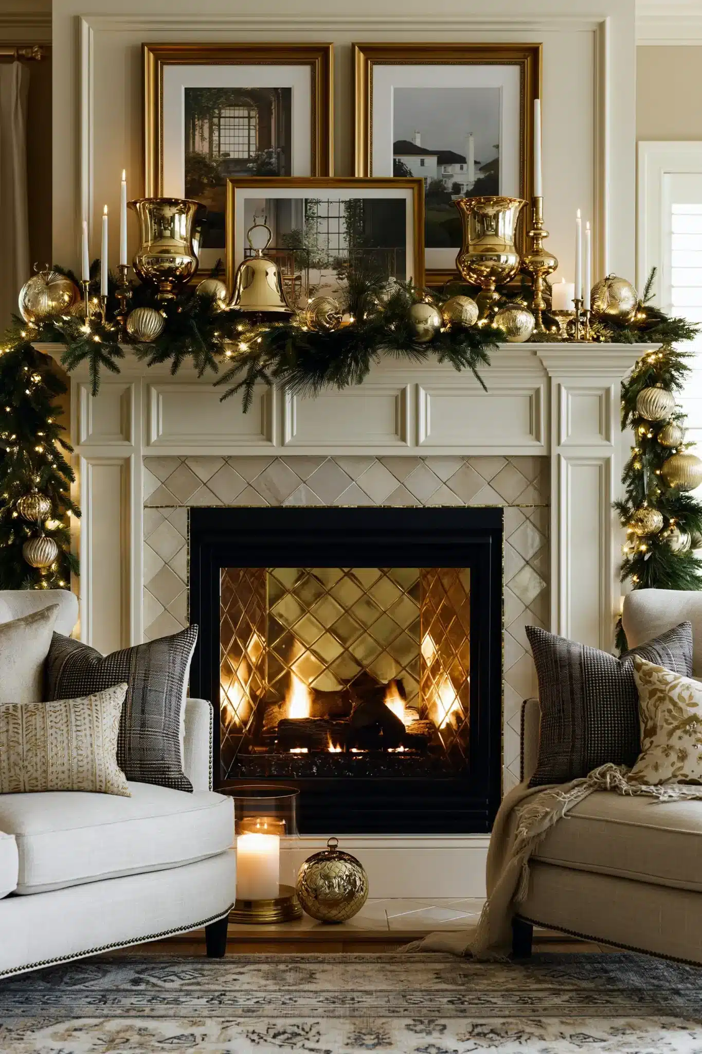 29 Christmas Fireplace Decor Ideas That Let the Fire Stay the Star christmas fireplace decor ideas