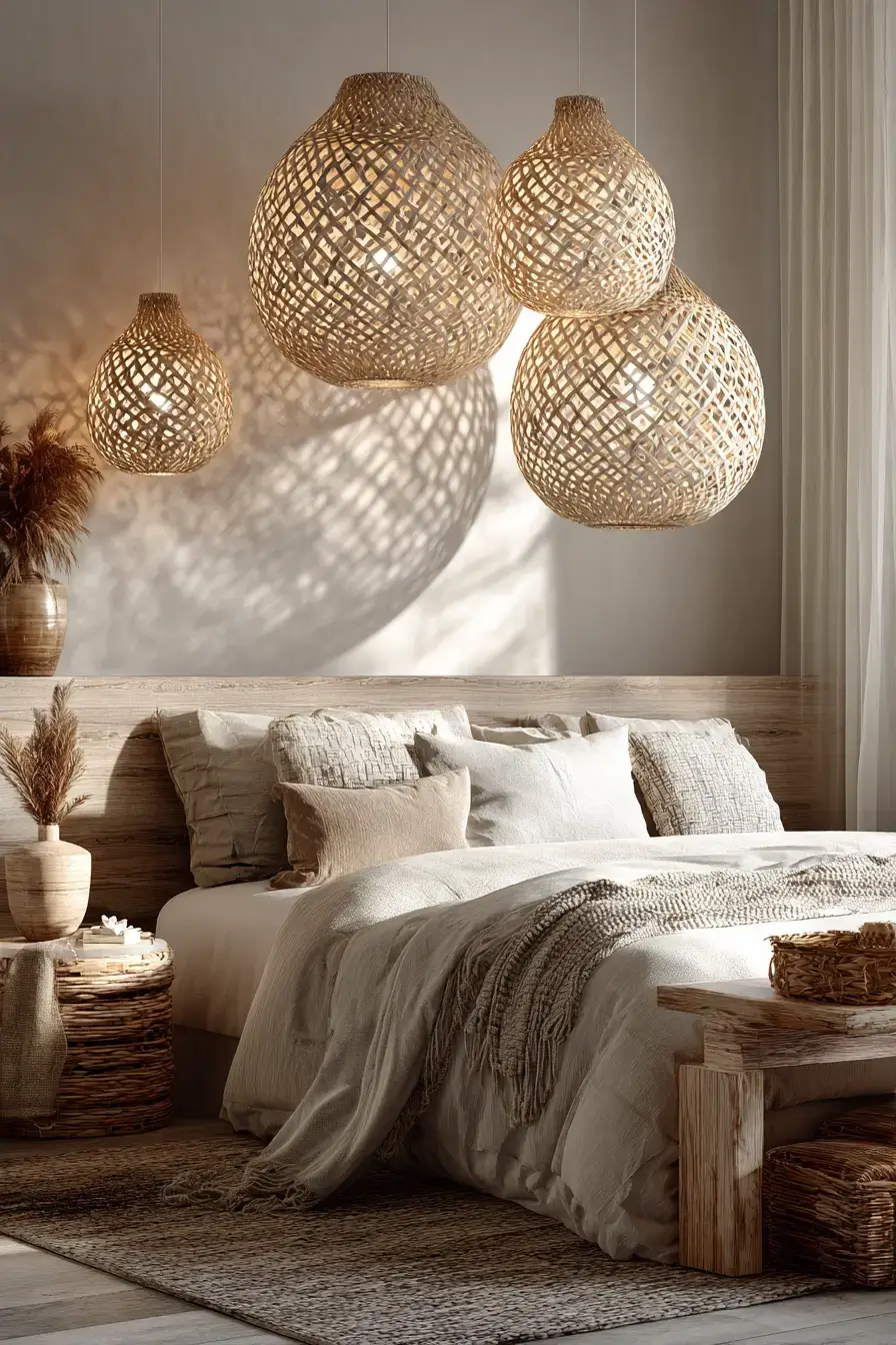 29 Boho Bedroom Lighting Ideas with a Rattan Pendant 29 Boho Bedroom Lighting Ideas with a Rattan Pendant