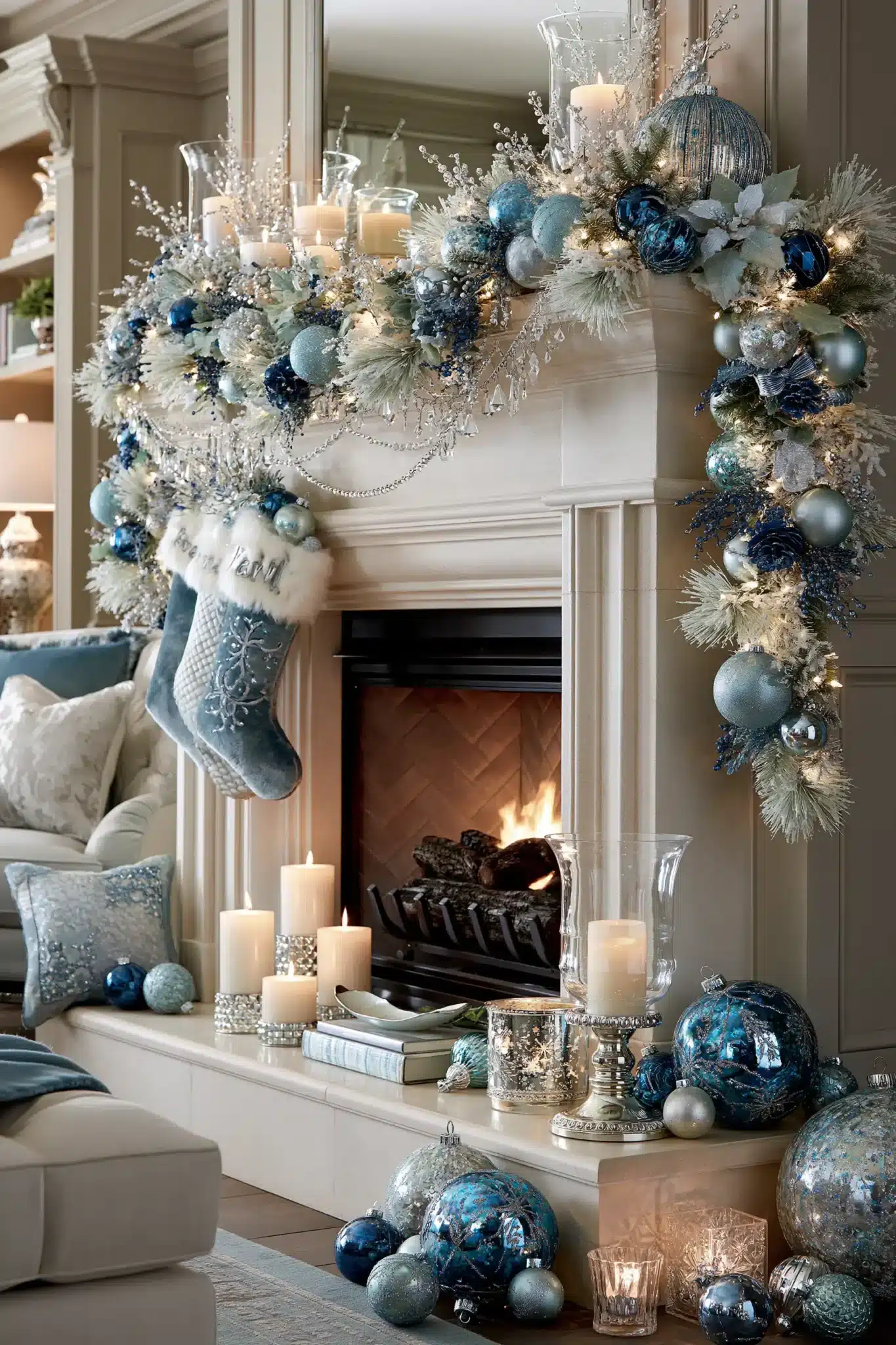 29 Blue Christmas Decor Ideas That Give the Room a Cooler, Calmer Edge blue christmas decor