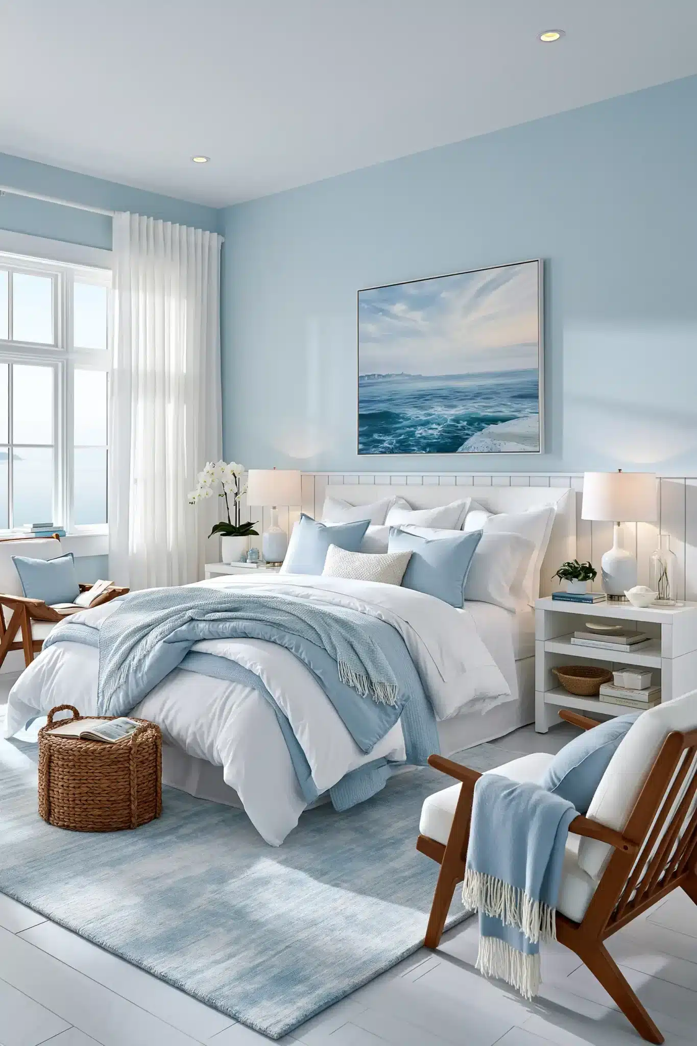 29 Light Blue and White Bedroom Ideas for a Space That Stays Crisp light blue and white bedroom