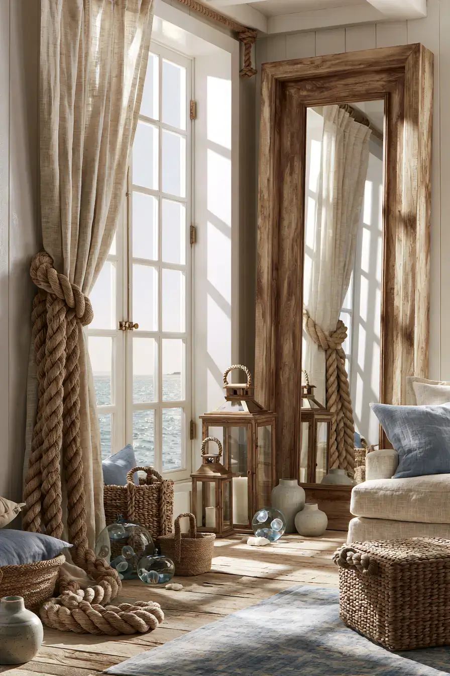29 Nautical Decor Ideas with a Rope Mirror 29 Nautical Decor Ideas with a Rope Mirror