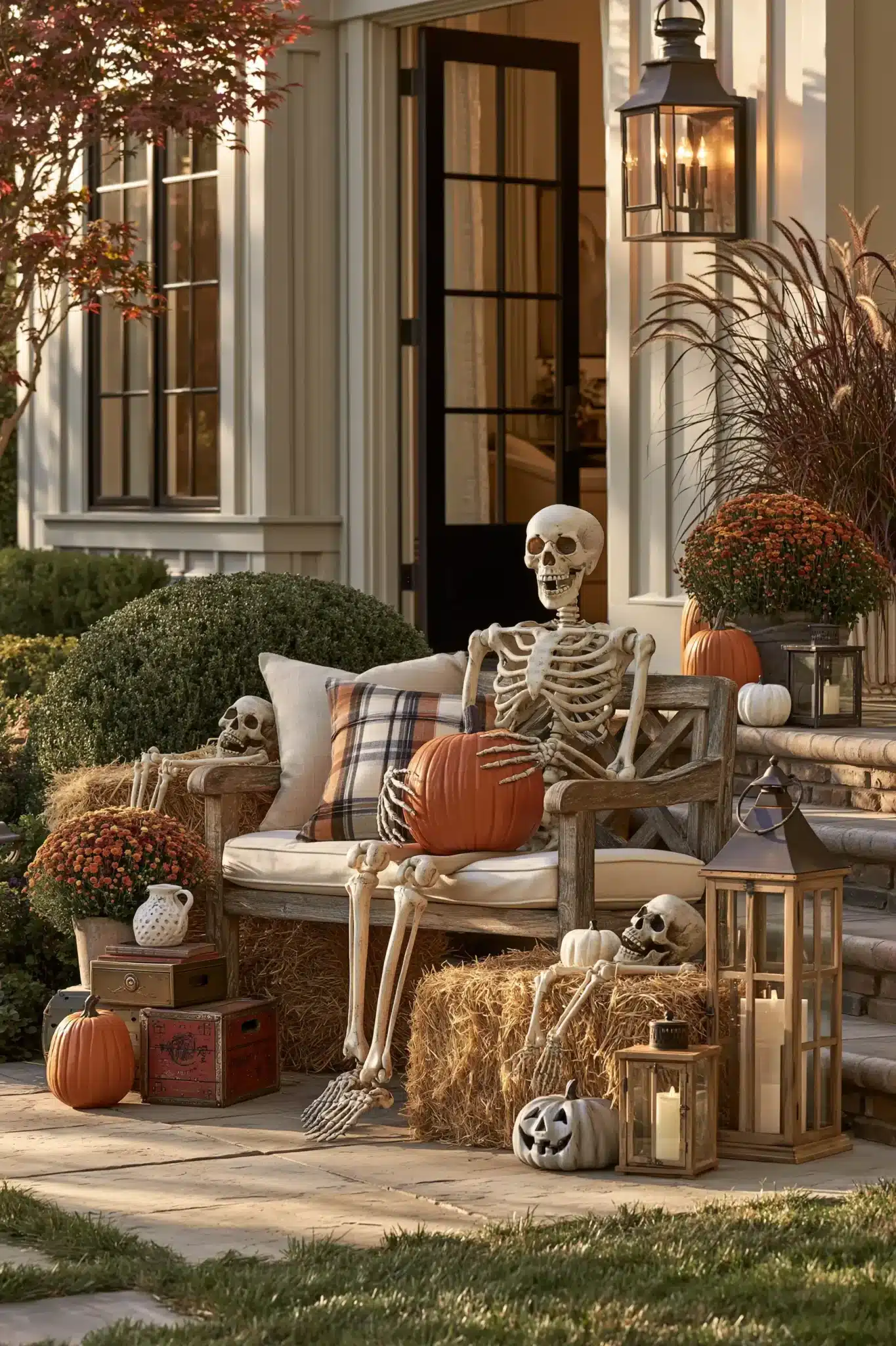 29 Outdoor Halloween Decor Ideas That Greet Trick-or-Treaters With Character outdoor halloween decor