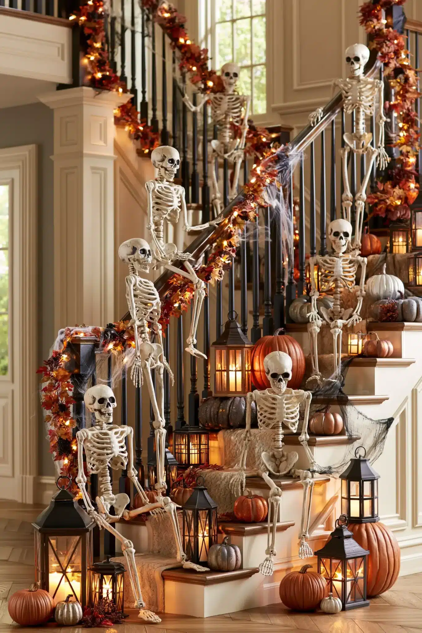 29 Halloween Staircase Decor Ideas for a Climb That Is Spooky, Not Scary halloween staircase decor