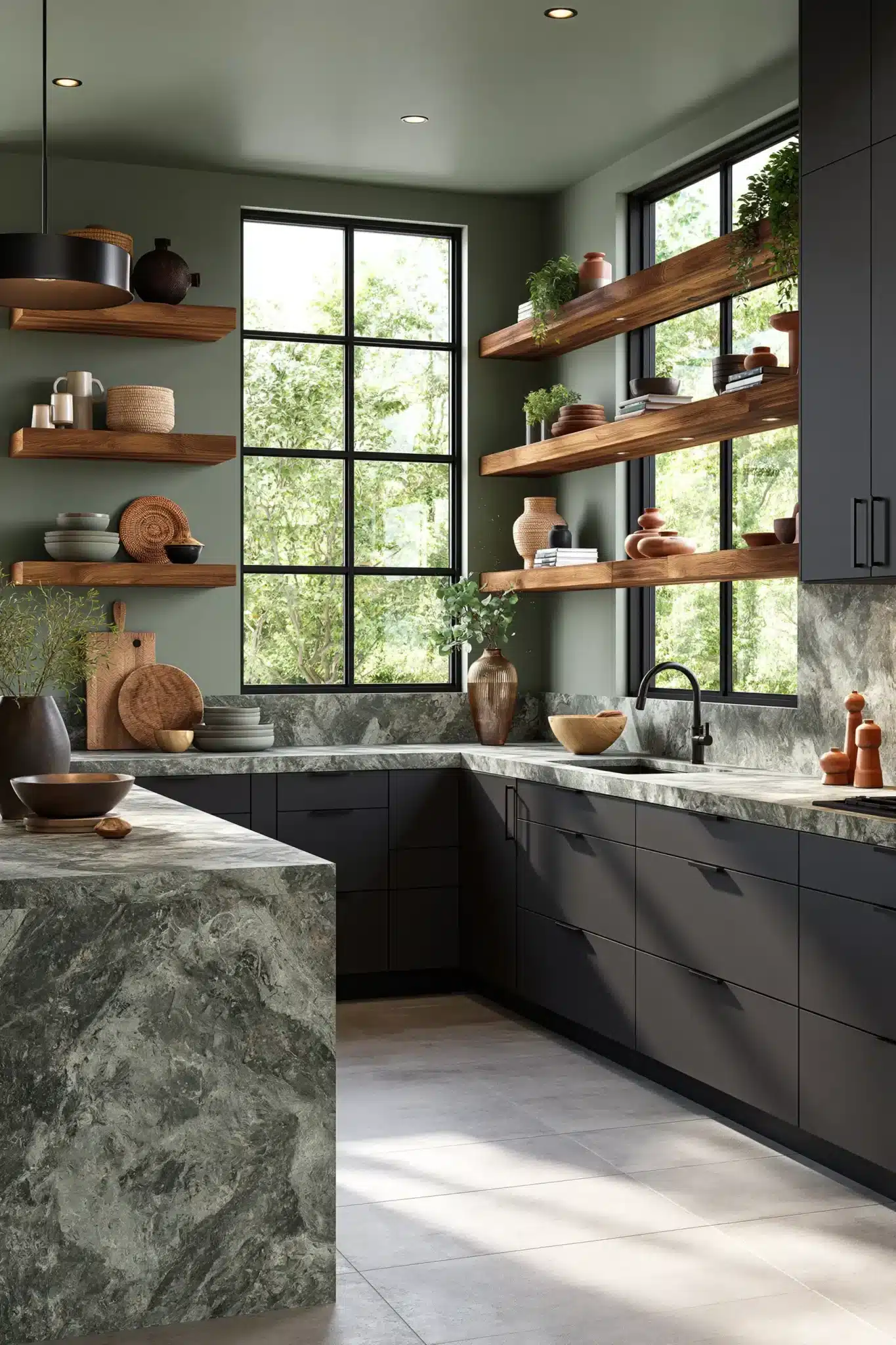 29 Sage Green and Black Kitchen Ideas for a Cook Space With a Little Bite sage green and black kitchen