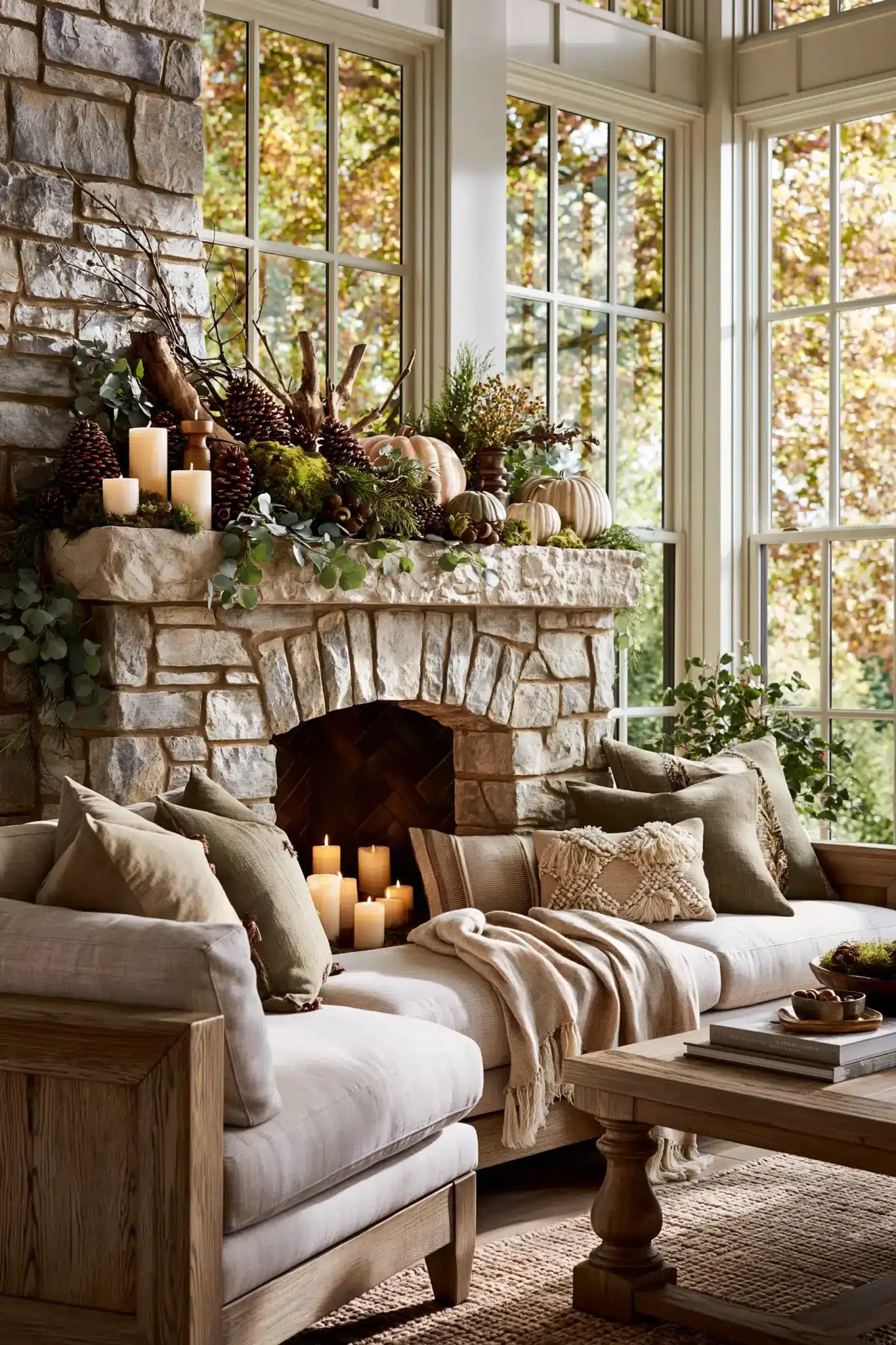 29 Thanksgiving Mantel Decor Ideas That Set a Warm First Impression thanksgiving mantel decor