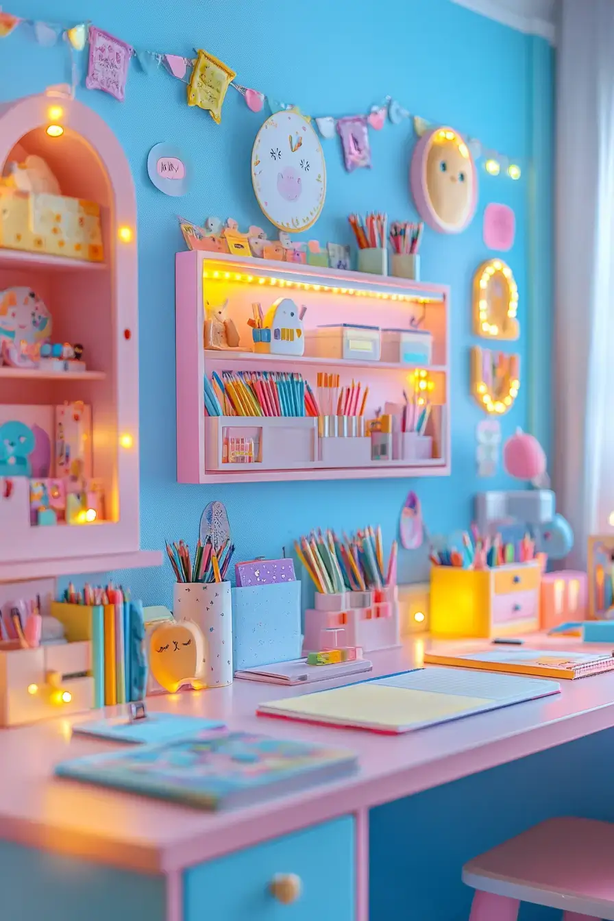 29 Study Desk Decor Ideas with a Cork Board and a Warm Lamp study desk decor