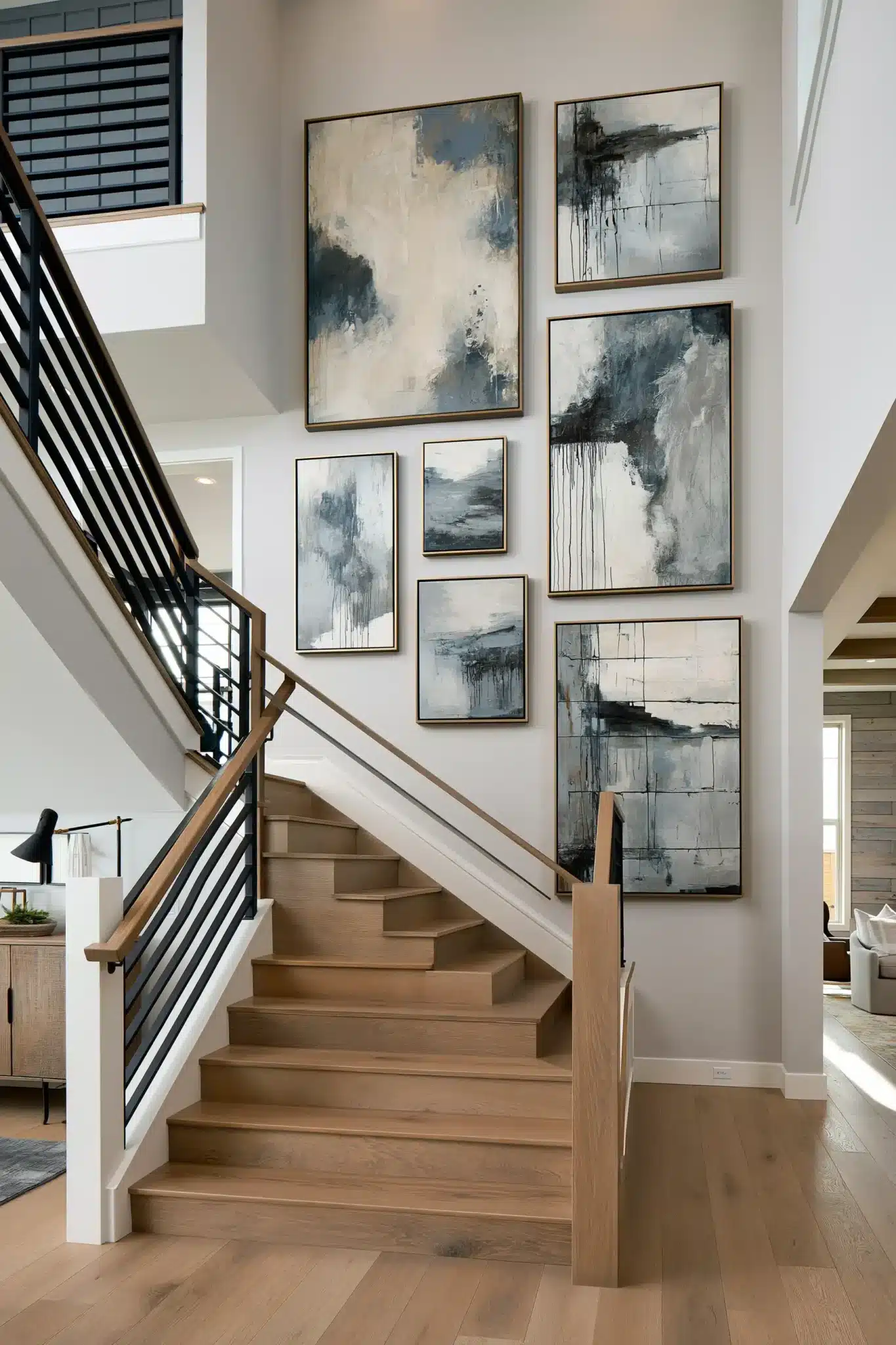 29 Staircase Wall Decor Ideas for a Climb That Feels Curated staircase wall decor