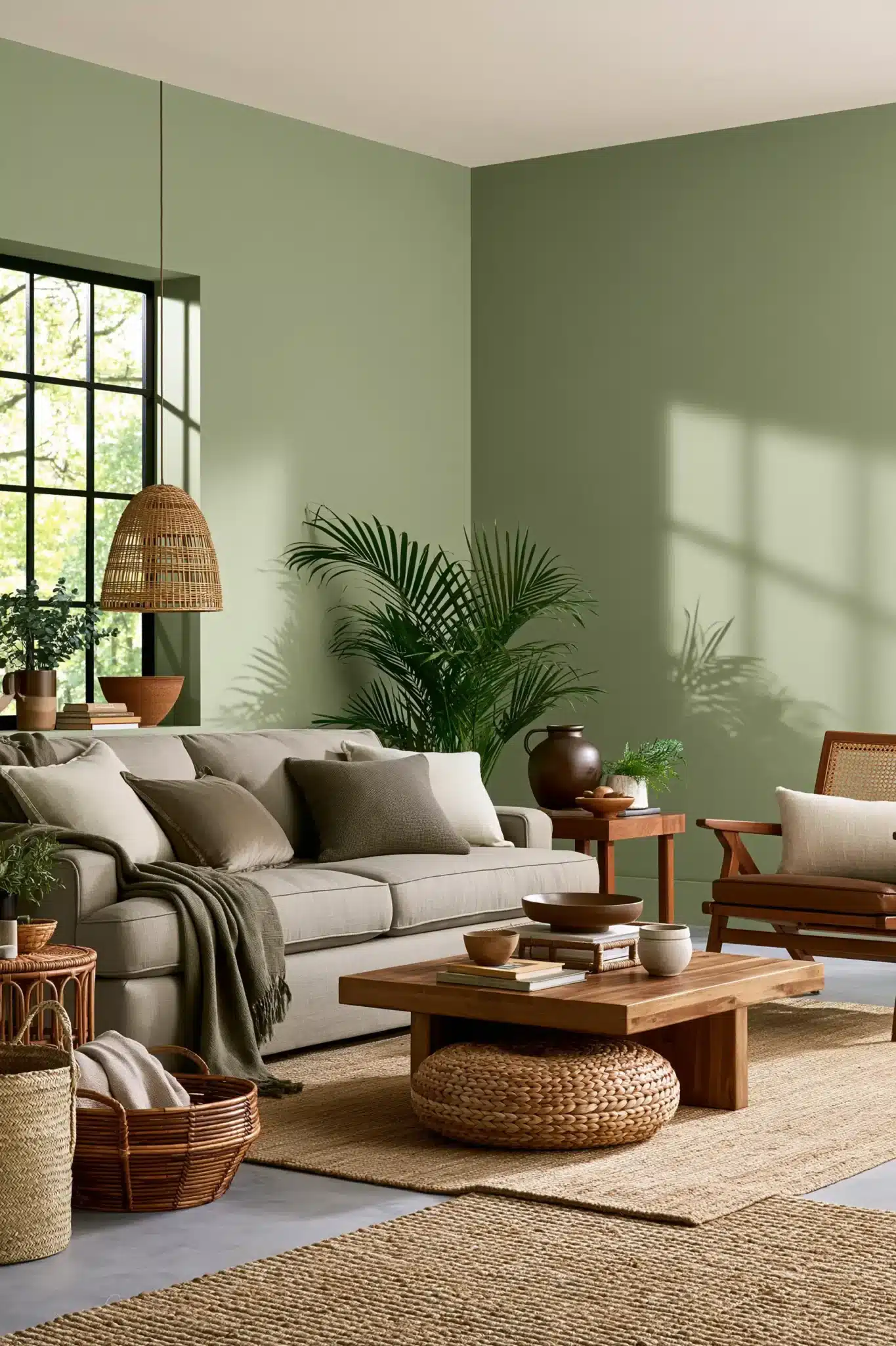 29 Sage Green and Brown Living Room Ideas for a Warm, Earthy Space sage green and brown living room
