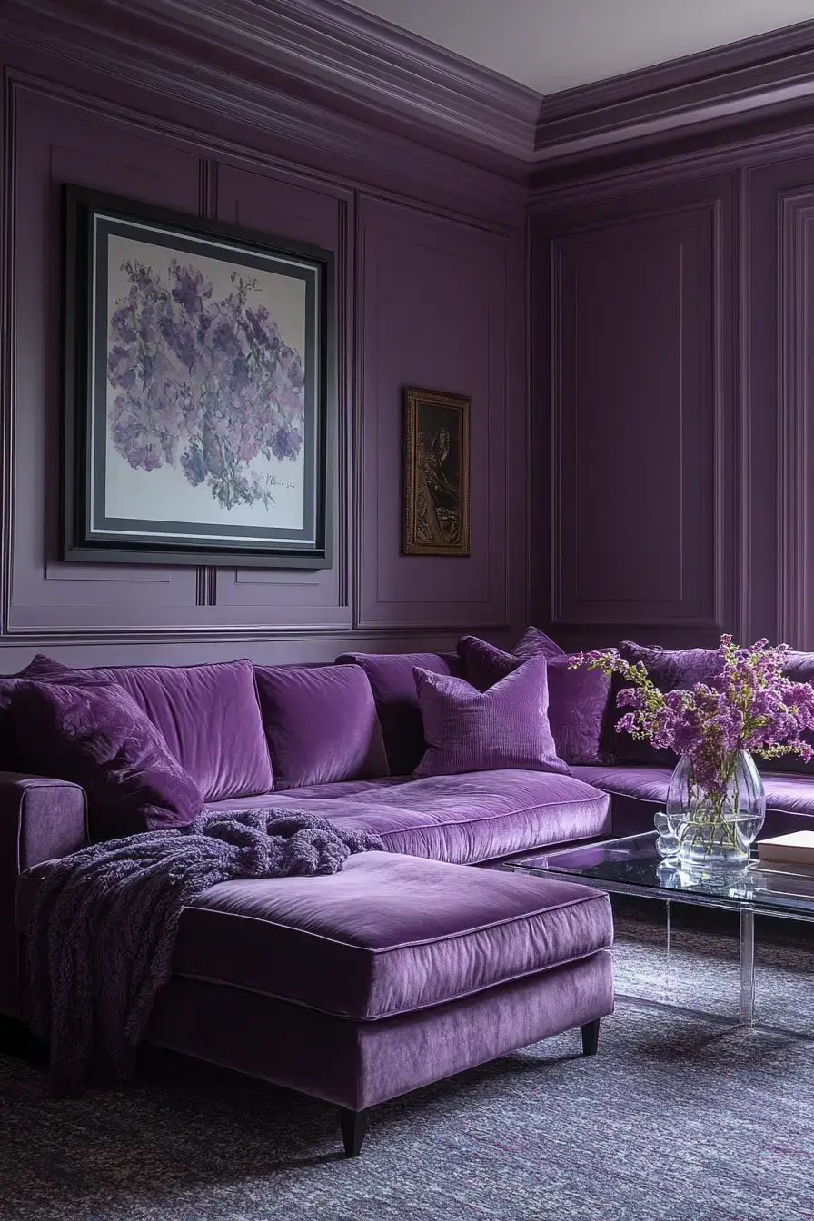 29 Purple Living Room Ideas with a Plum Accent Chair
