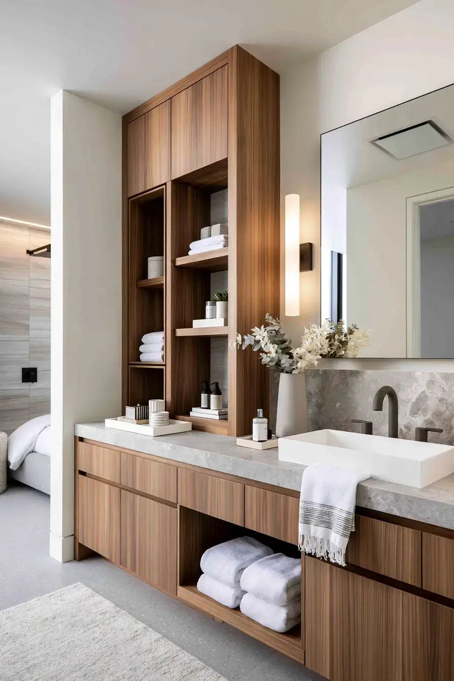 29 Japandi Style Bathroom Ideas with a Wooden Soaking Tub 29 Japandi Style Bathroom Ideas with a Wooden Soaking Tub