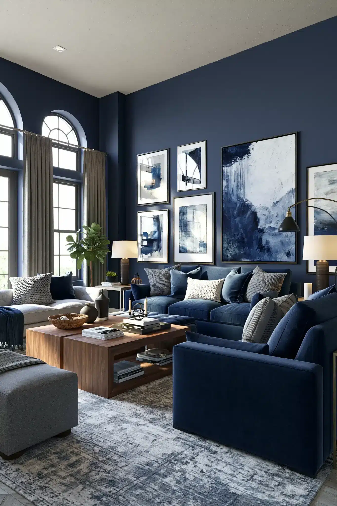 29 Navy Blue and Grey Living Room Ideas for a Space That Stays Calm navy blue and grey living room