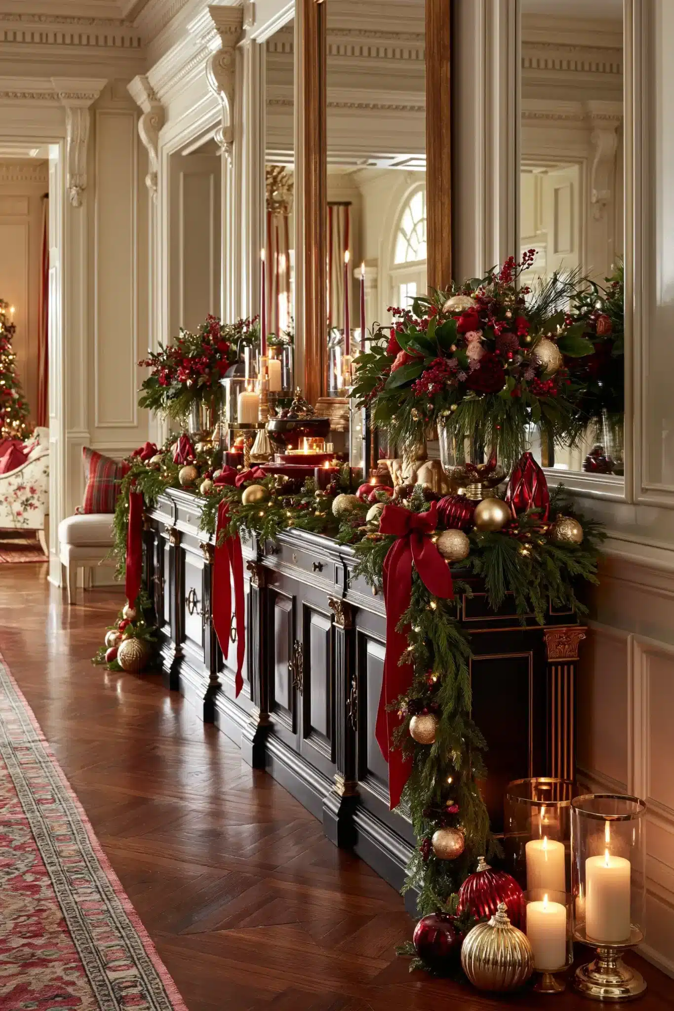 29 Christmas Entryway Table Decor Ideas That Say Hello Before Anything Else christmas entryway table decor