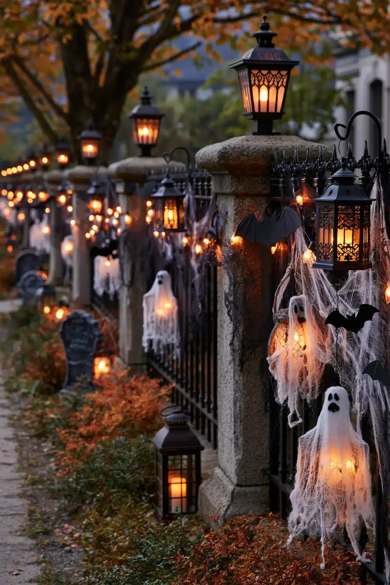 29 Outdoor Halloween Decor Ideas That Greet Trick-or-Treaters With Character outdoor halloween decor