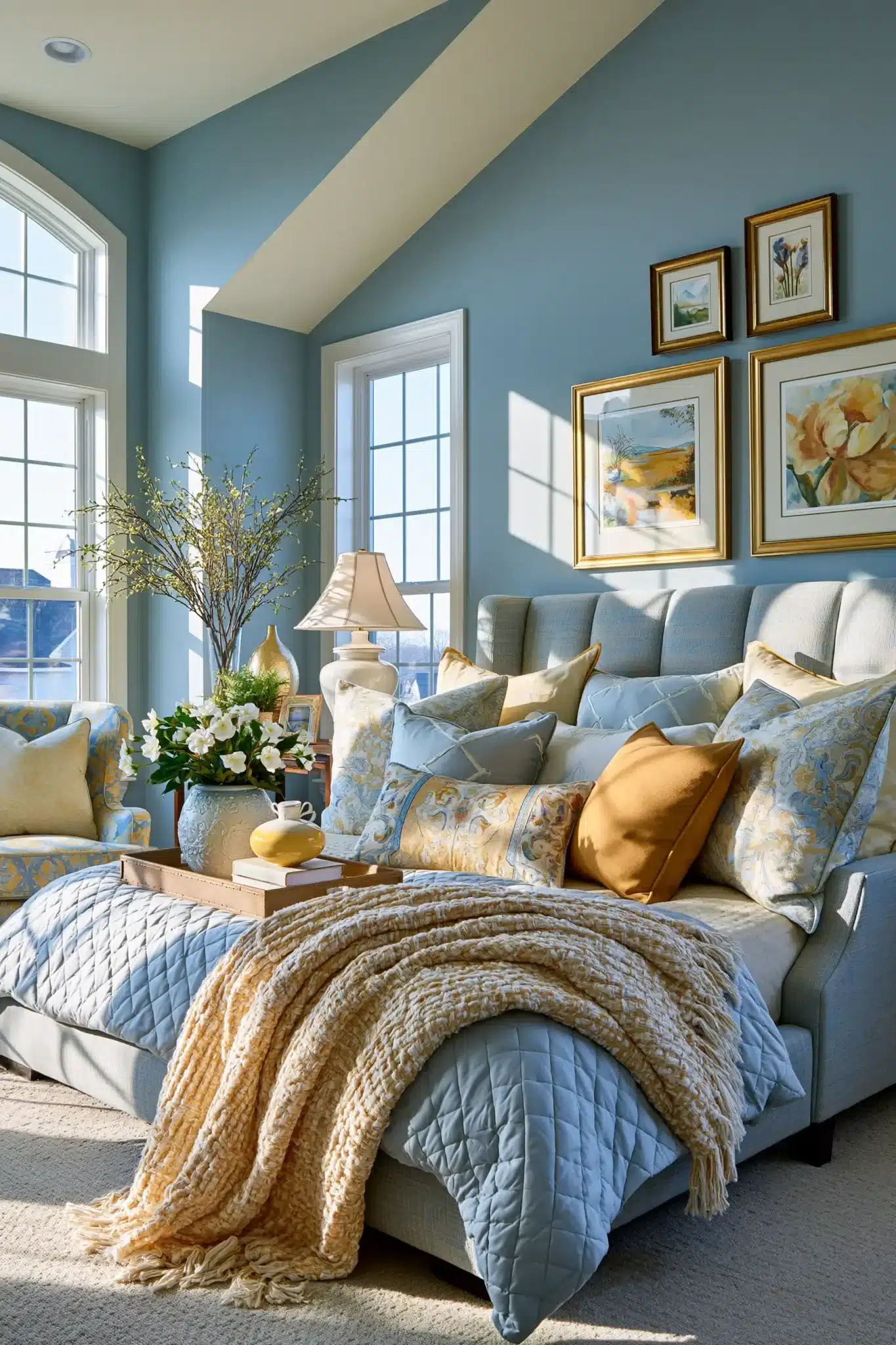 29 Light Blue and Yellow Bedroom Ideas for a Room That Wakes Up Early light blue and yellow bedroom