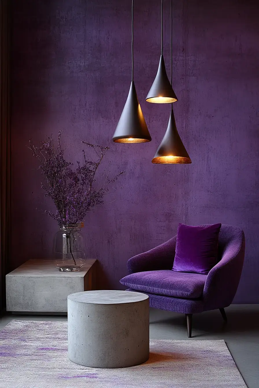 29 Purple Living Room Ideas with a Plum Accent Chair