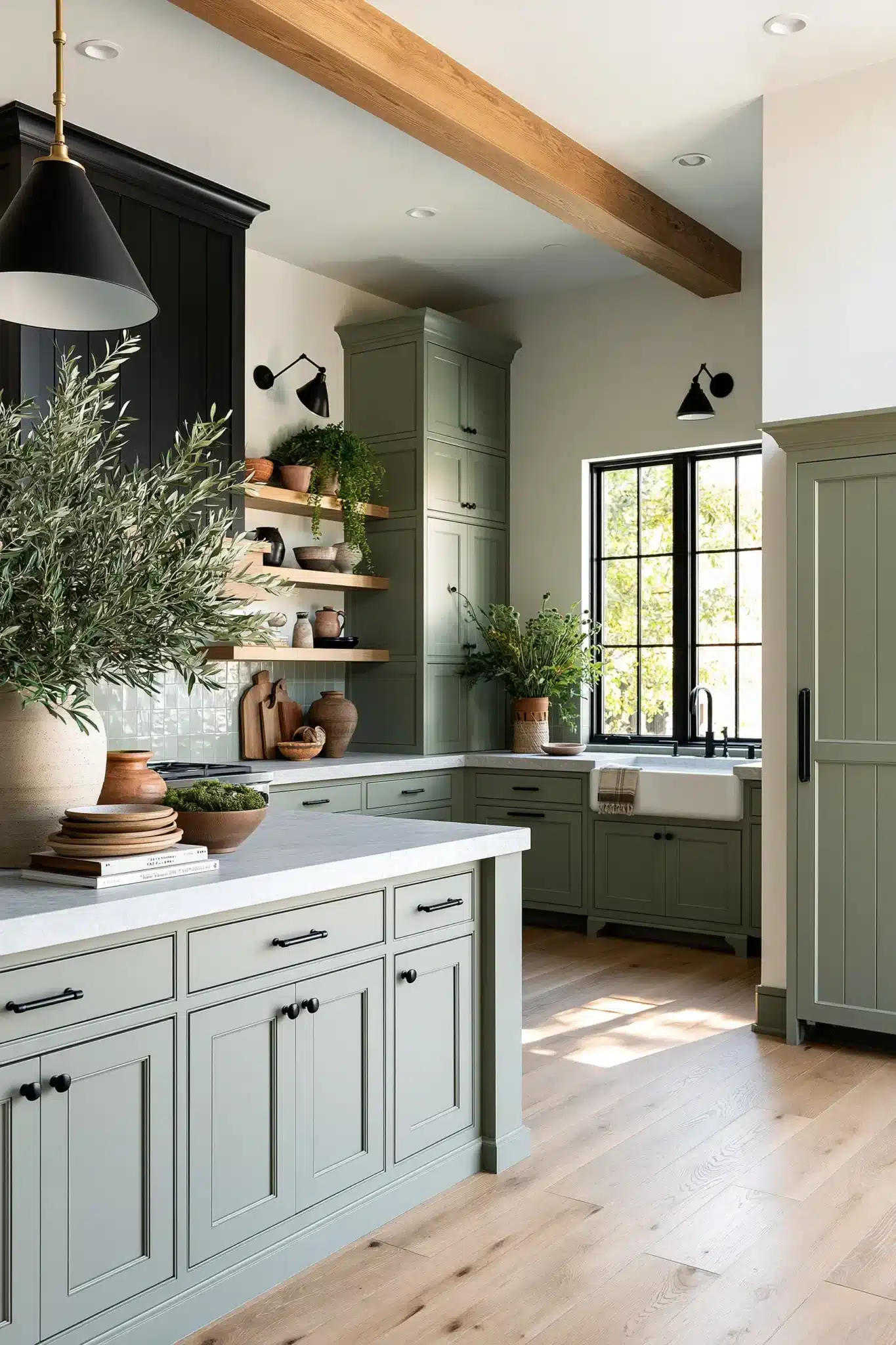 29 Sage Green and Black Kitchen Ideas for a Cook Space With a Little Bite sage green and black kitchen