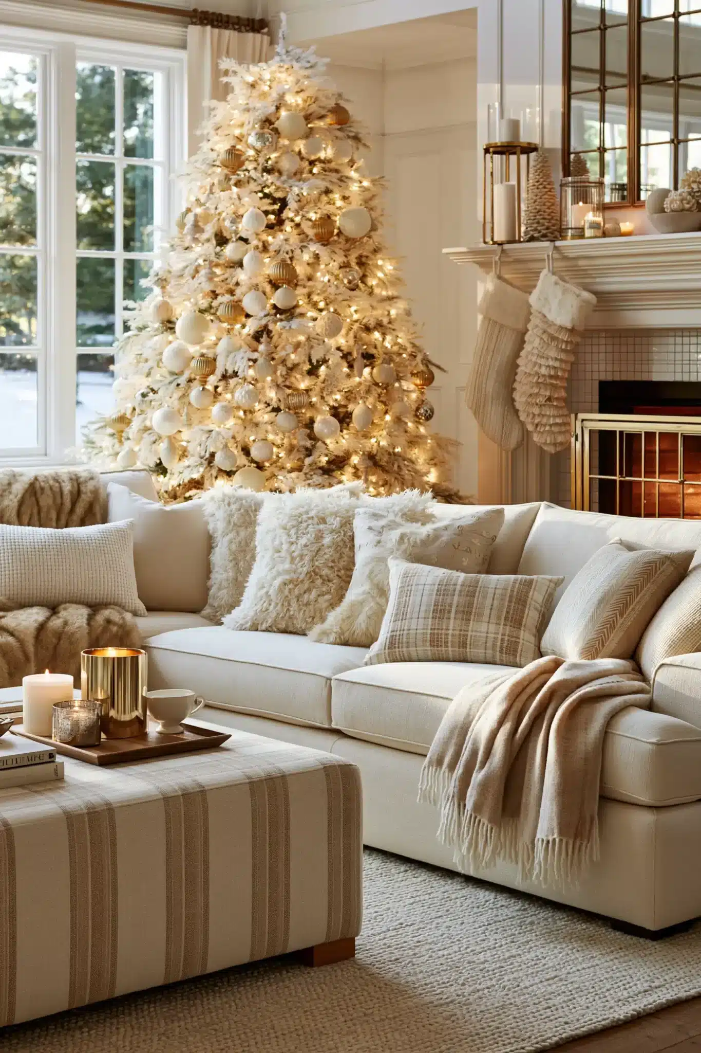 29 White and Gold Christmas Decor Ideas That Feel Calm and a Little Special white and gold christmas decor