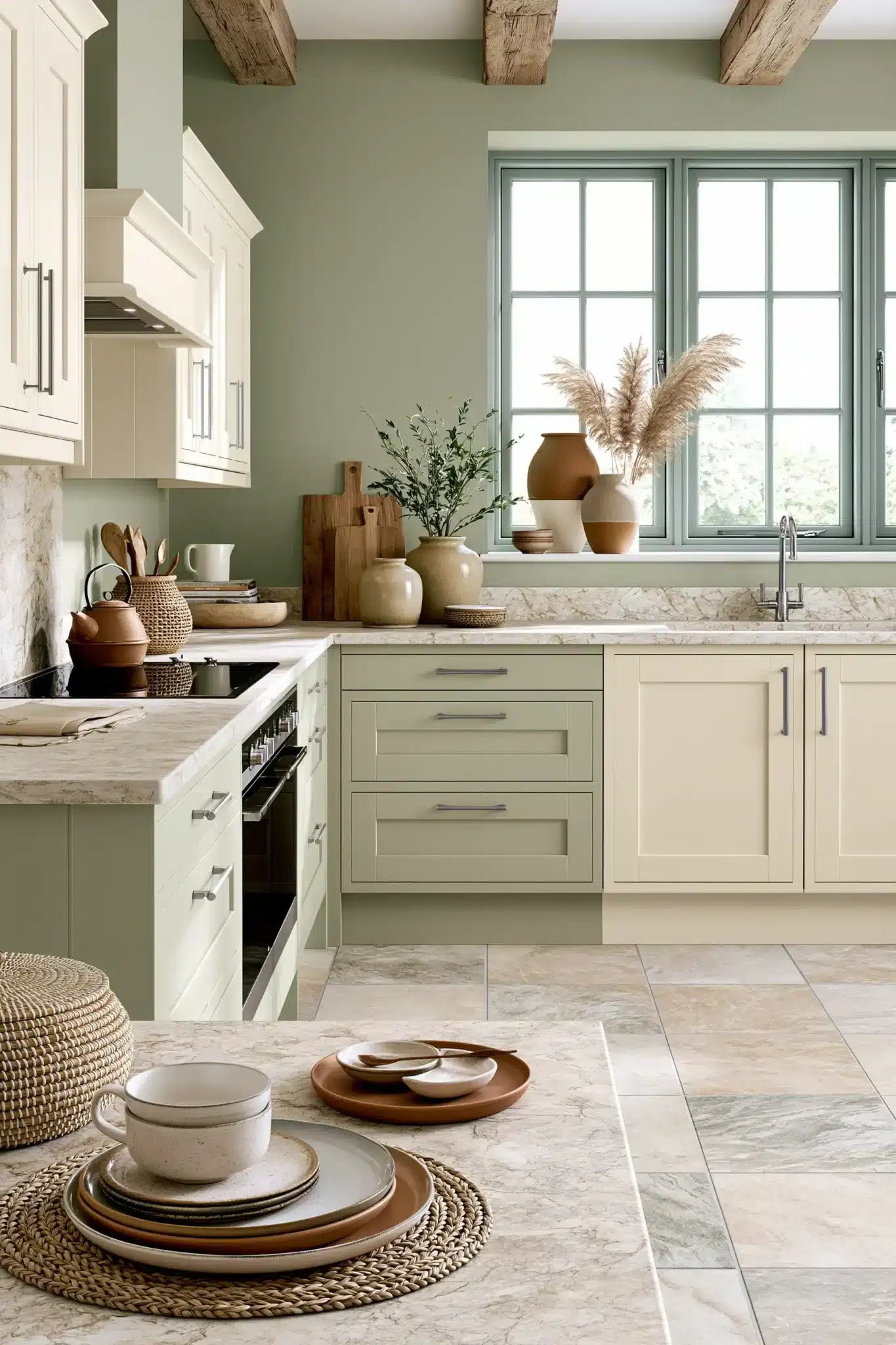 29 Sage Green and Cream Kitchen Ideas for a Room That Feels Like Home sage green and cream kitchen