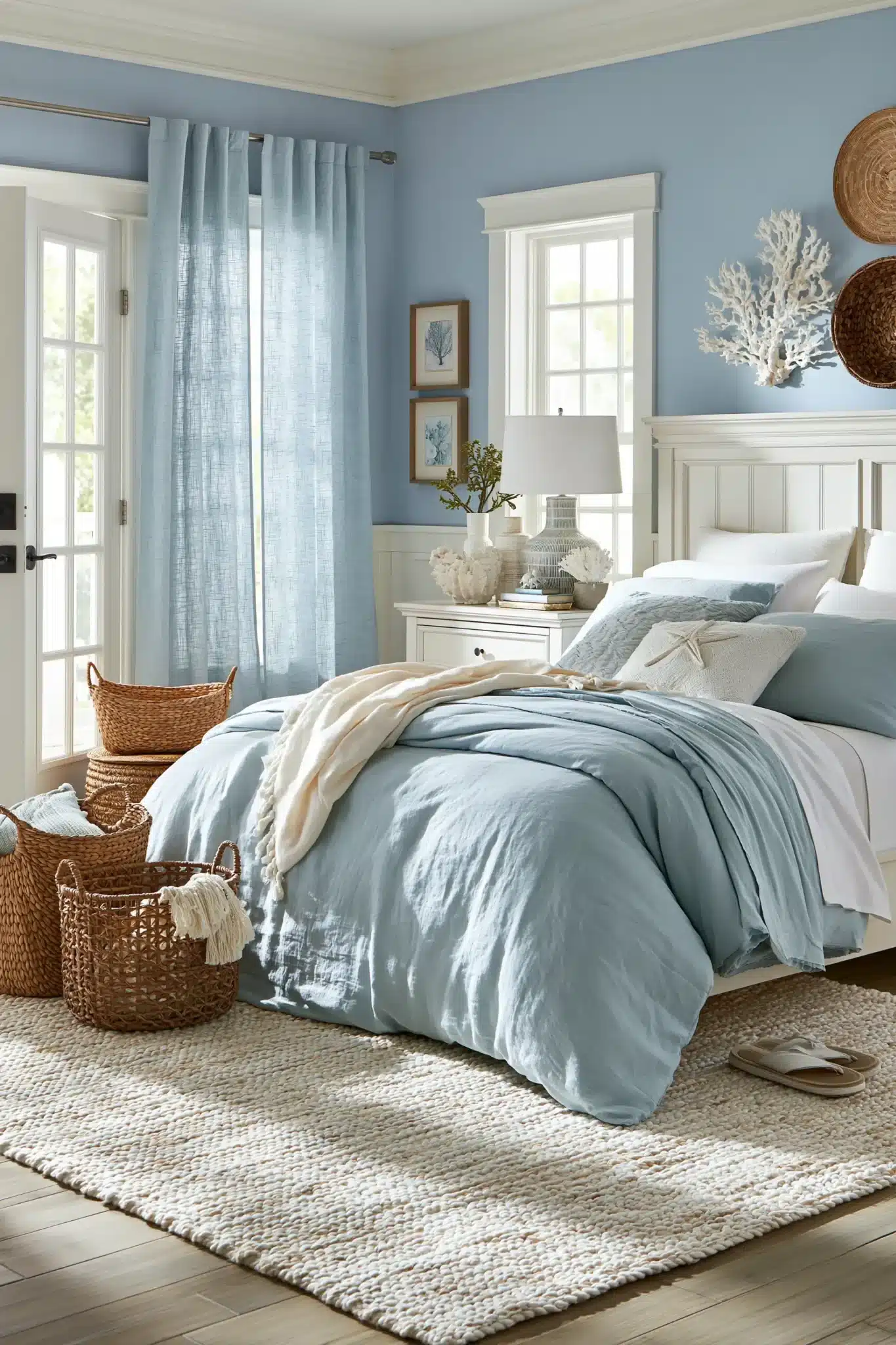 29 Light Blue and White Bedroom Ideas for a Space That Stays Crisp light blue and white bedroom
