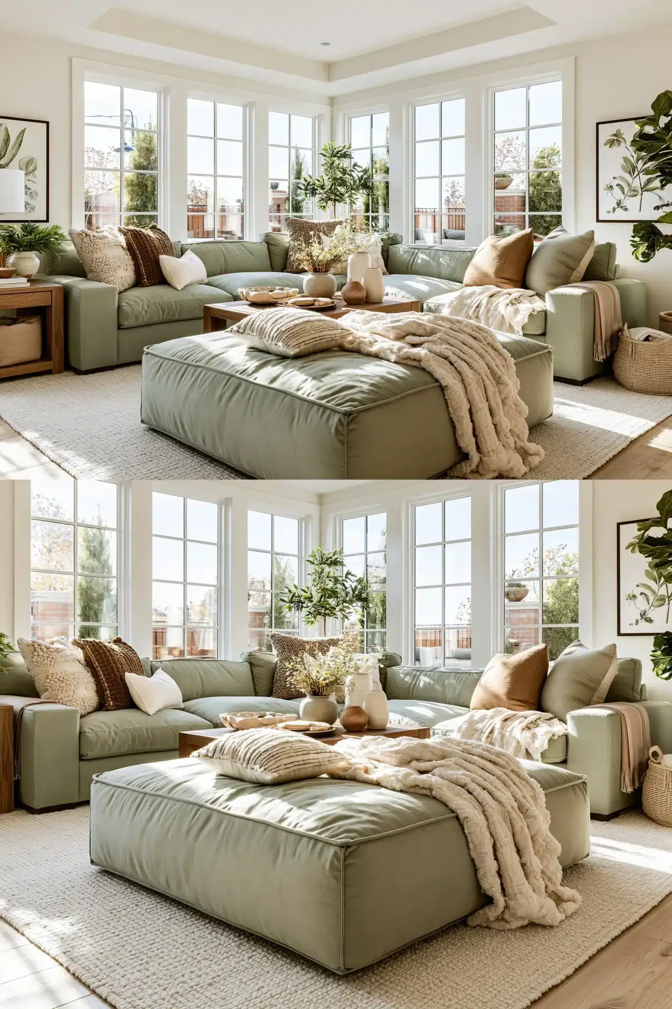 29 Sage Green and Brown Living Room Ideas for a Warm, Earthy Space sage green and brown living room