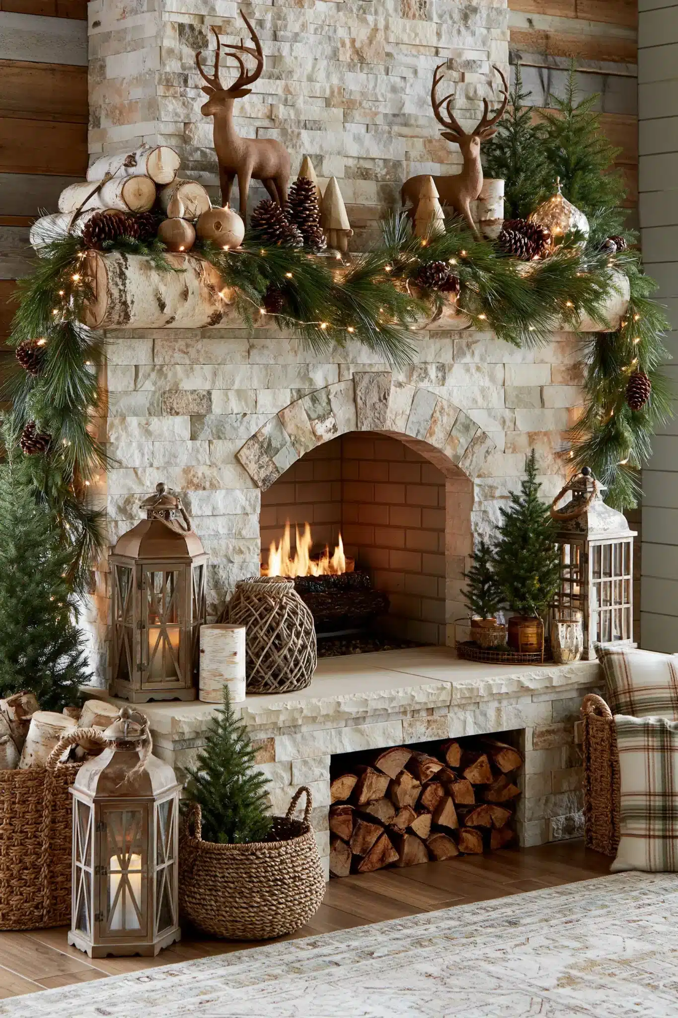 29 Christmas Fireplace Decor Ideas That Let the Fire Stay the Star christmas fireplace decor ideas