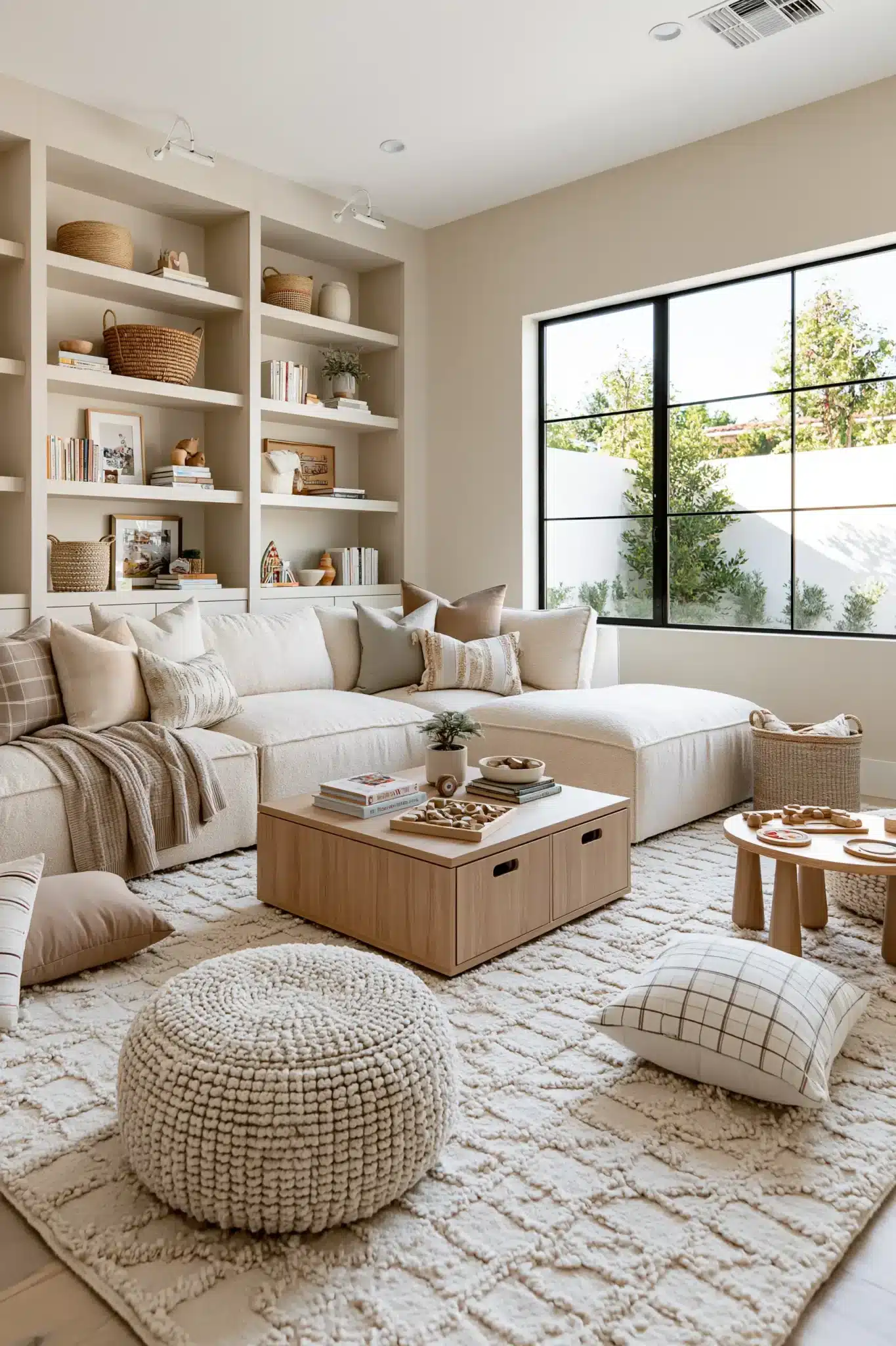 29 Family Room Playroom Ideas That Share the Space family room playroom