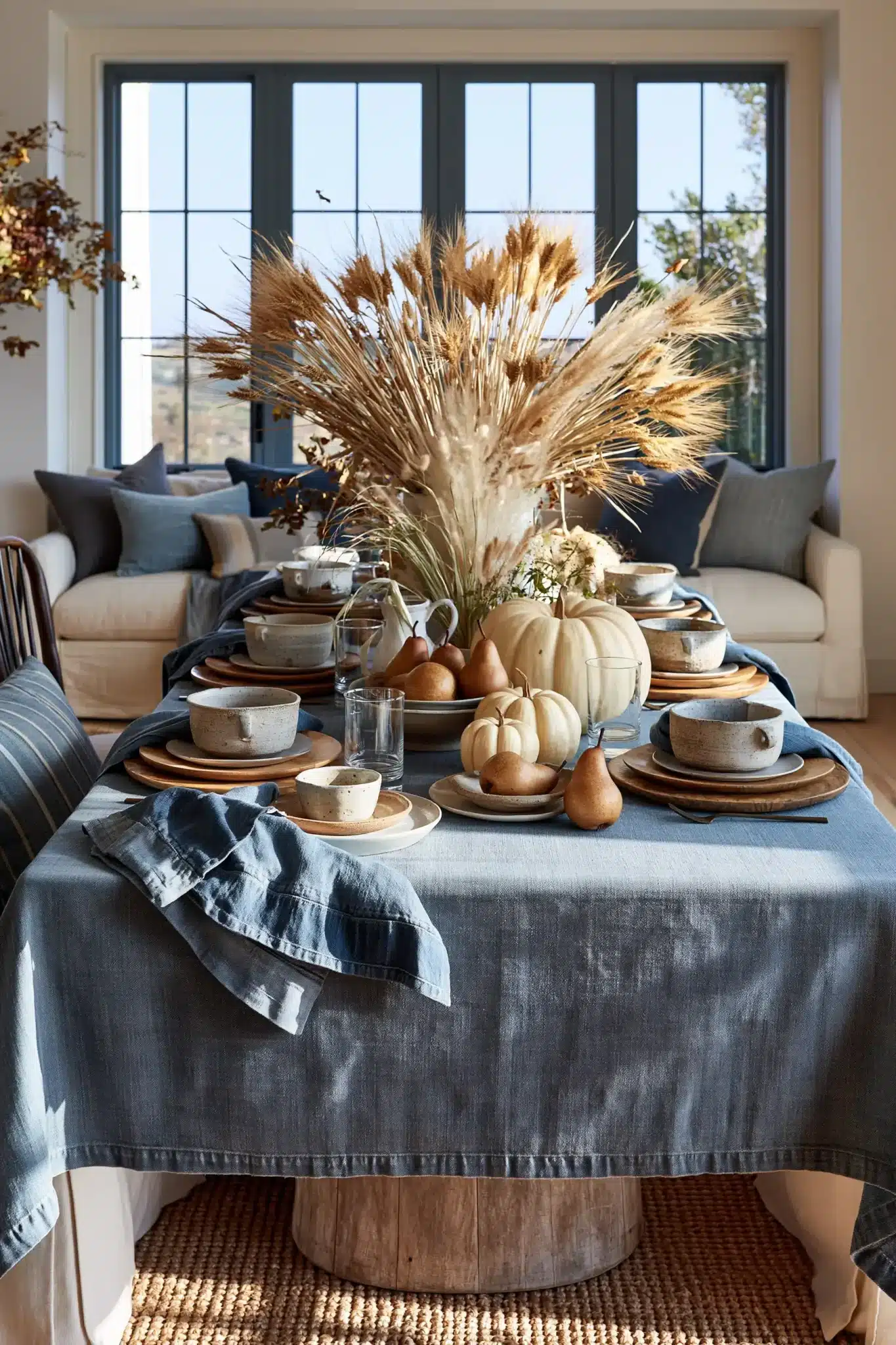 29 Blue Thanksgiving Table Decor Ideas Beyond the Usual Orange blue thanksgiving table decor