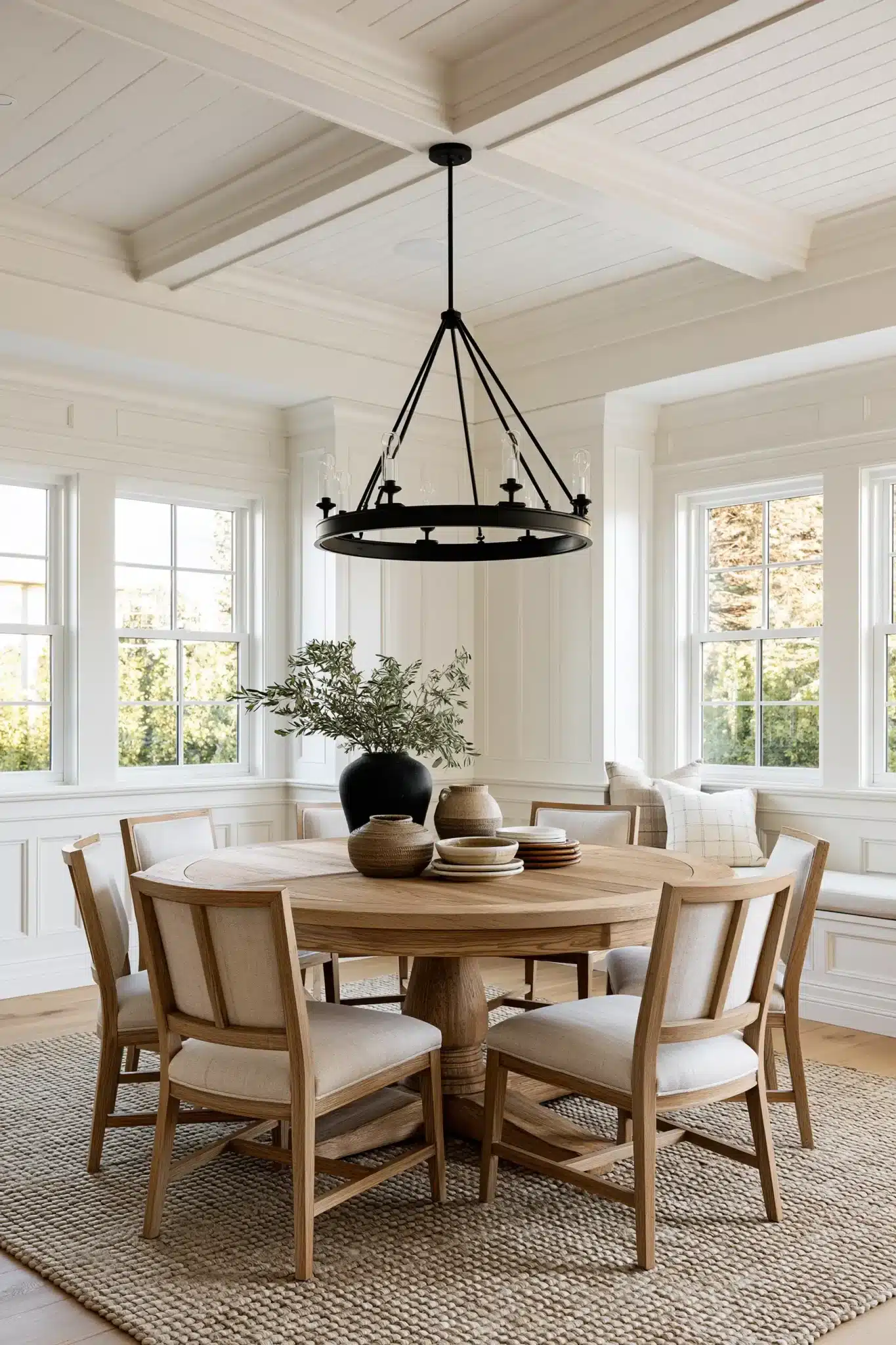 29 Round Table Dining Room Plans for Easier Conversation round table dining room
