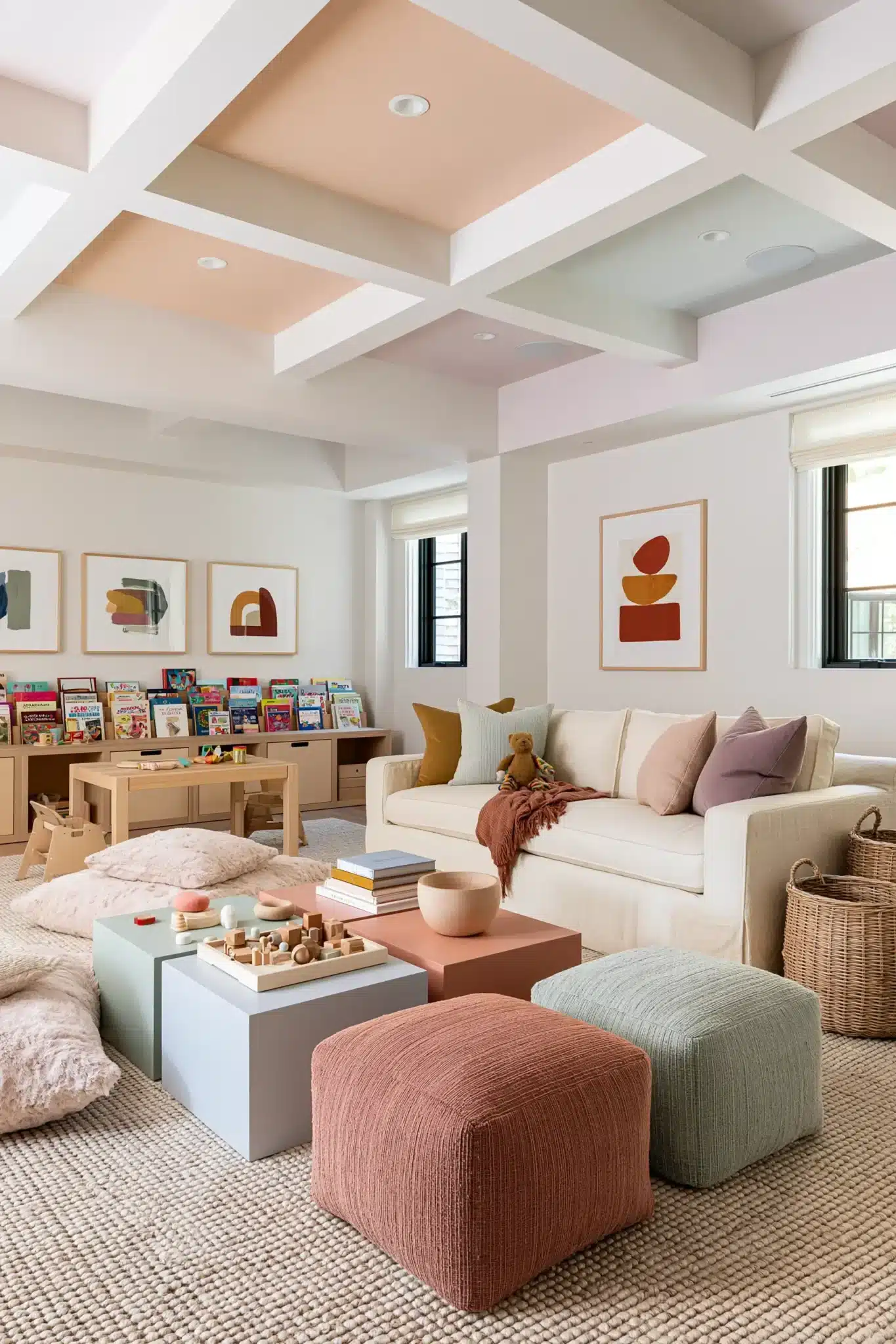 29 Family Room Playroom Ideas That Share the Space family room playroom